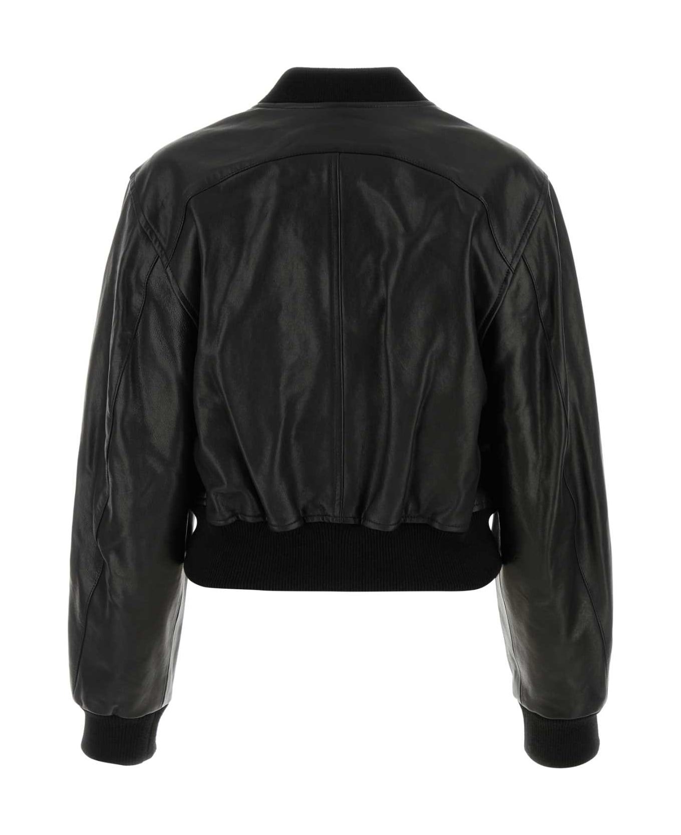 Isabel Marant Black Leather Adriel Bomber Jacket - Black ジャケット