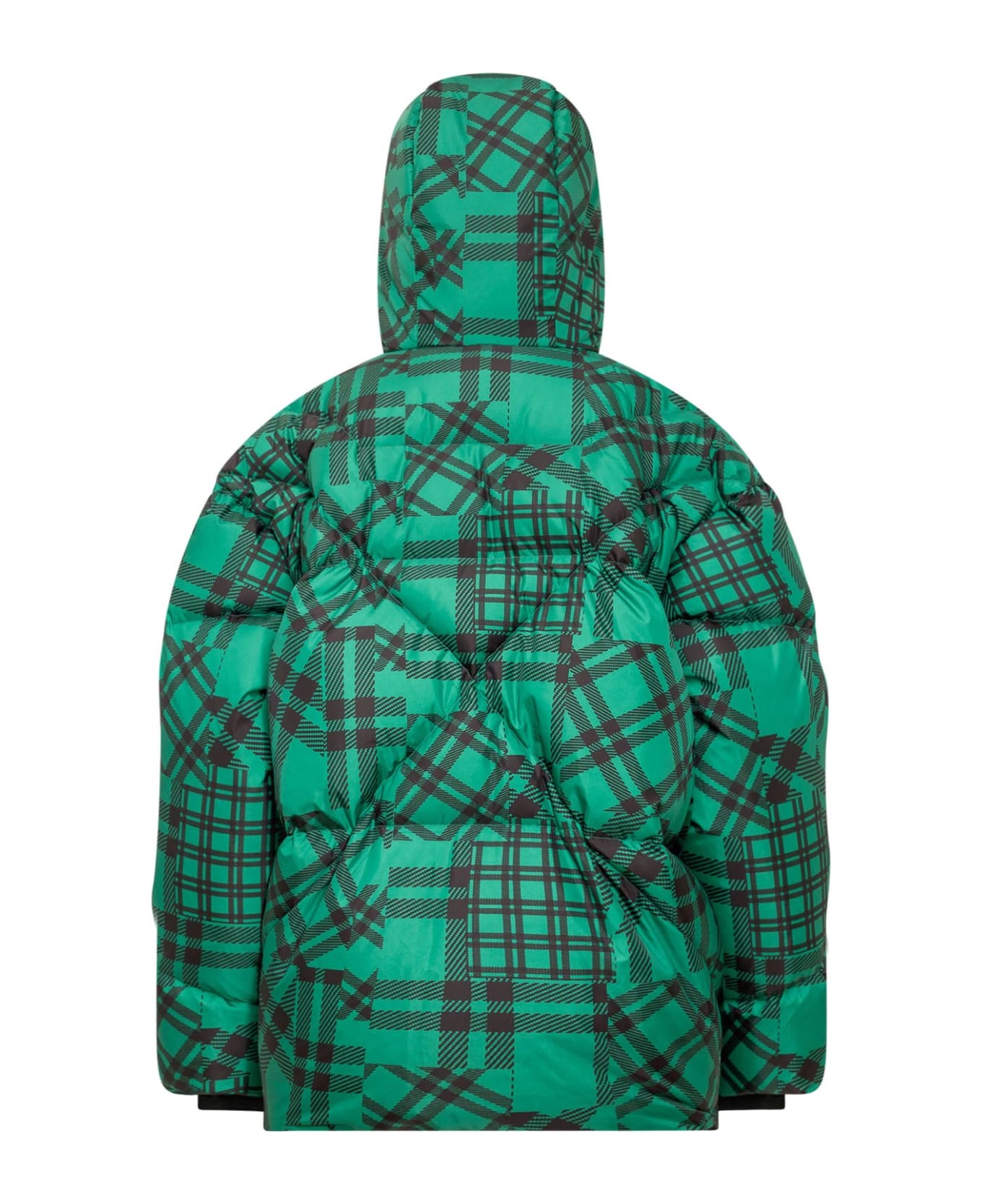 Khrisjoy Down Jacket With Hood - GREEN MULTI CHECK