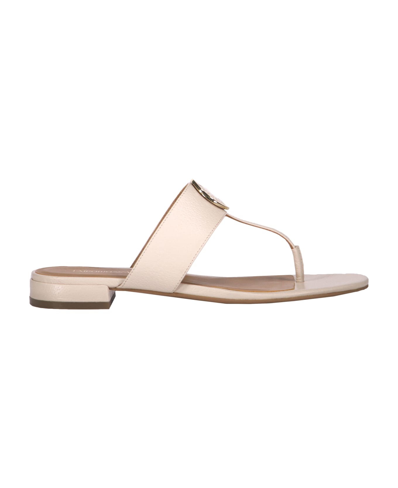 Emporio Armani Leather Thong-sandals - Ivory