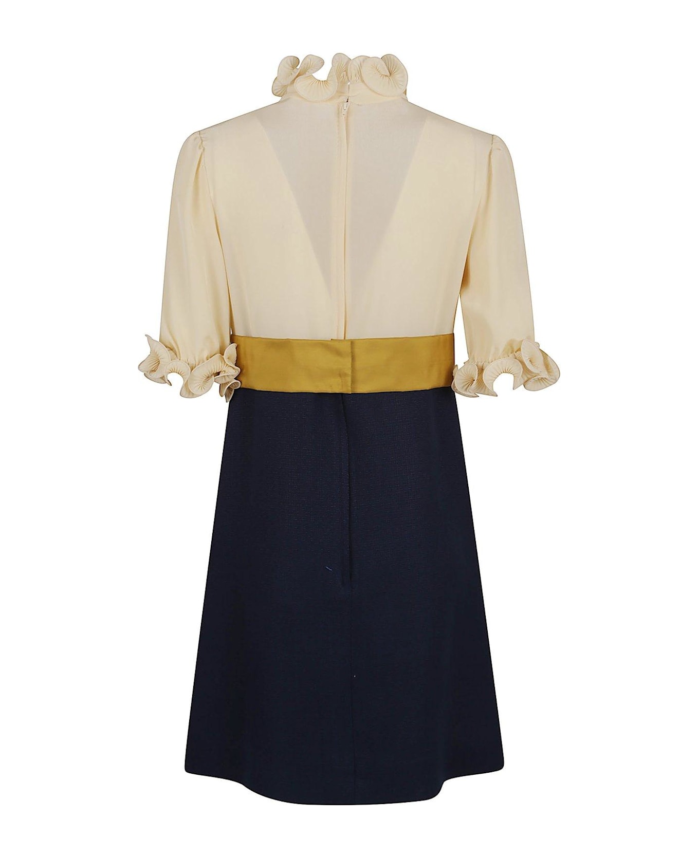 Valentino Garavani Crepe De Chine Bow Detailed Mini Dress - Blue