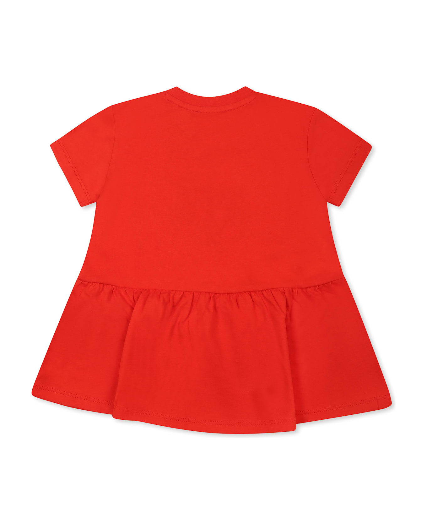 Kenzo Kids Red Dress For Baby Girl Wih Lucky Tiger - Red