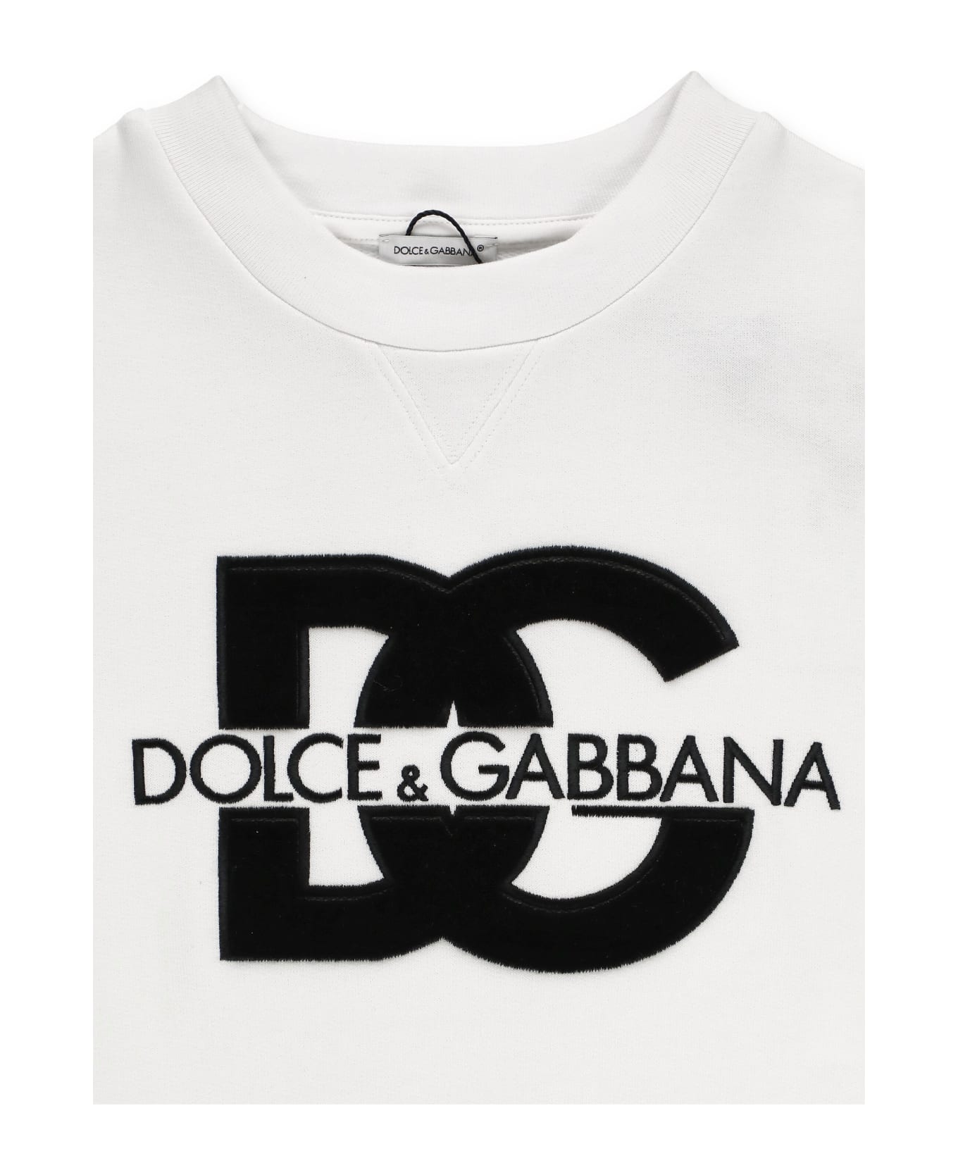 Dolce & Gabbana Sweatshirt With Logo - White ニットウェア＆スウェットシャツ
