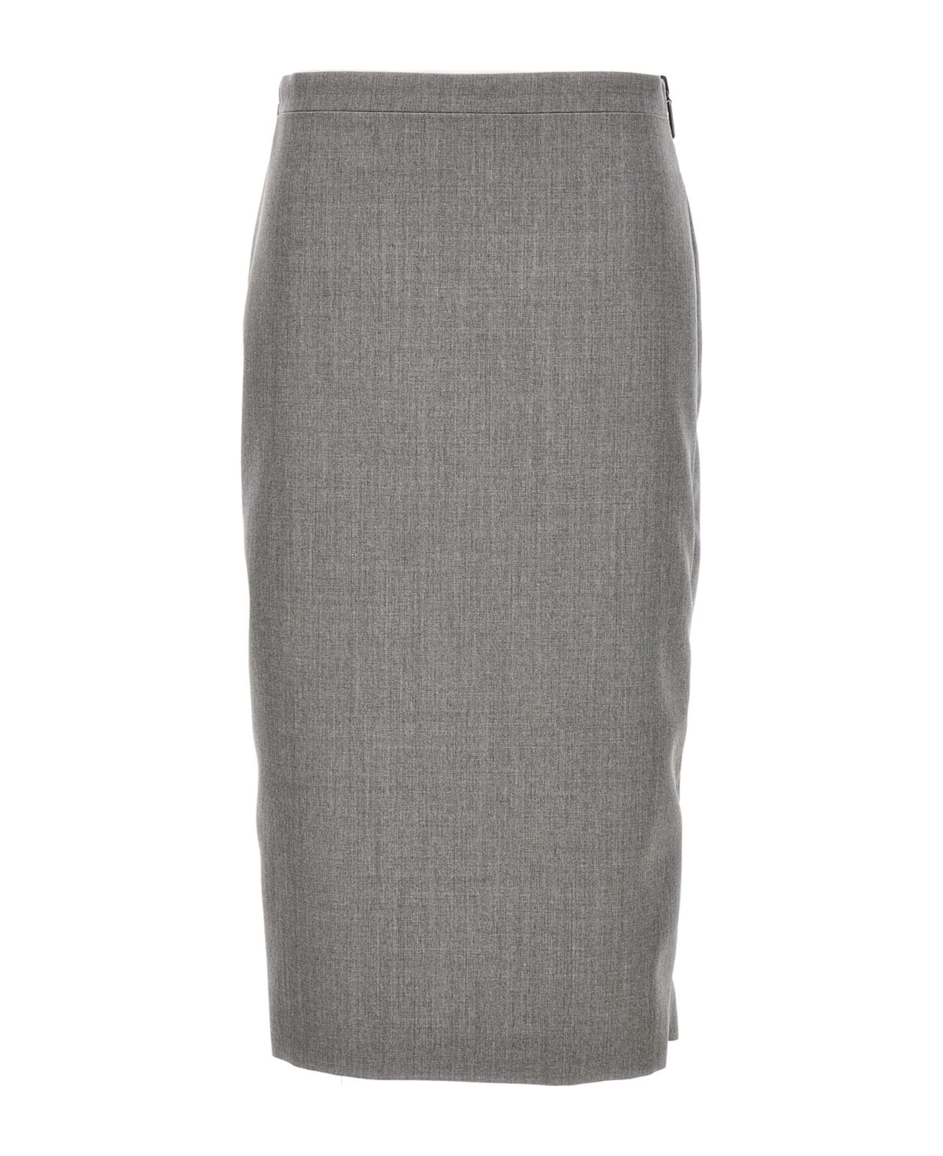 Fendi Satin And Gabardine Skirt - Green