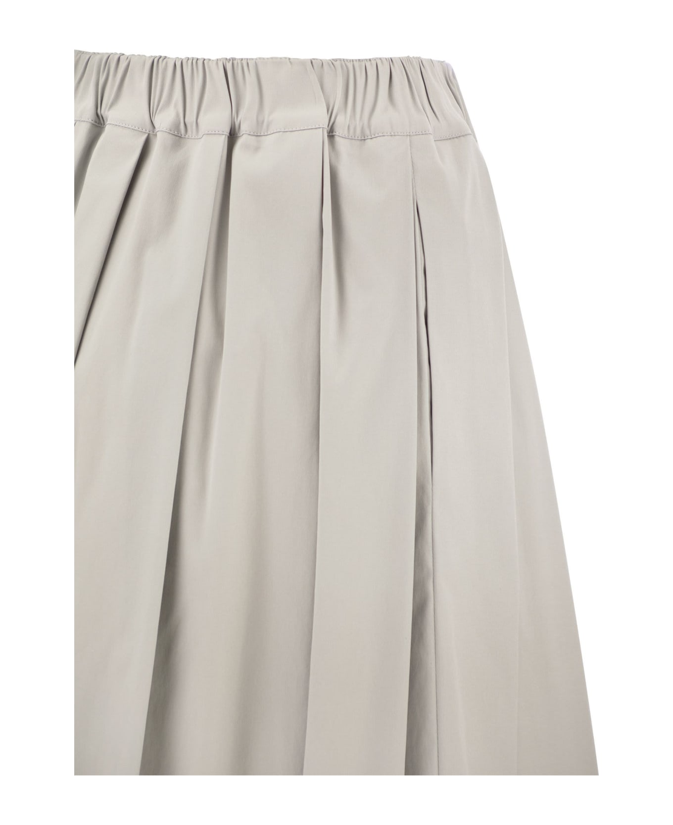 Fabiana Filippi Wide Skirt In Technical Cotton - Grigio chiaro
