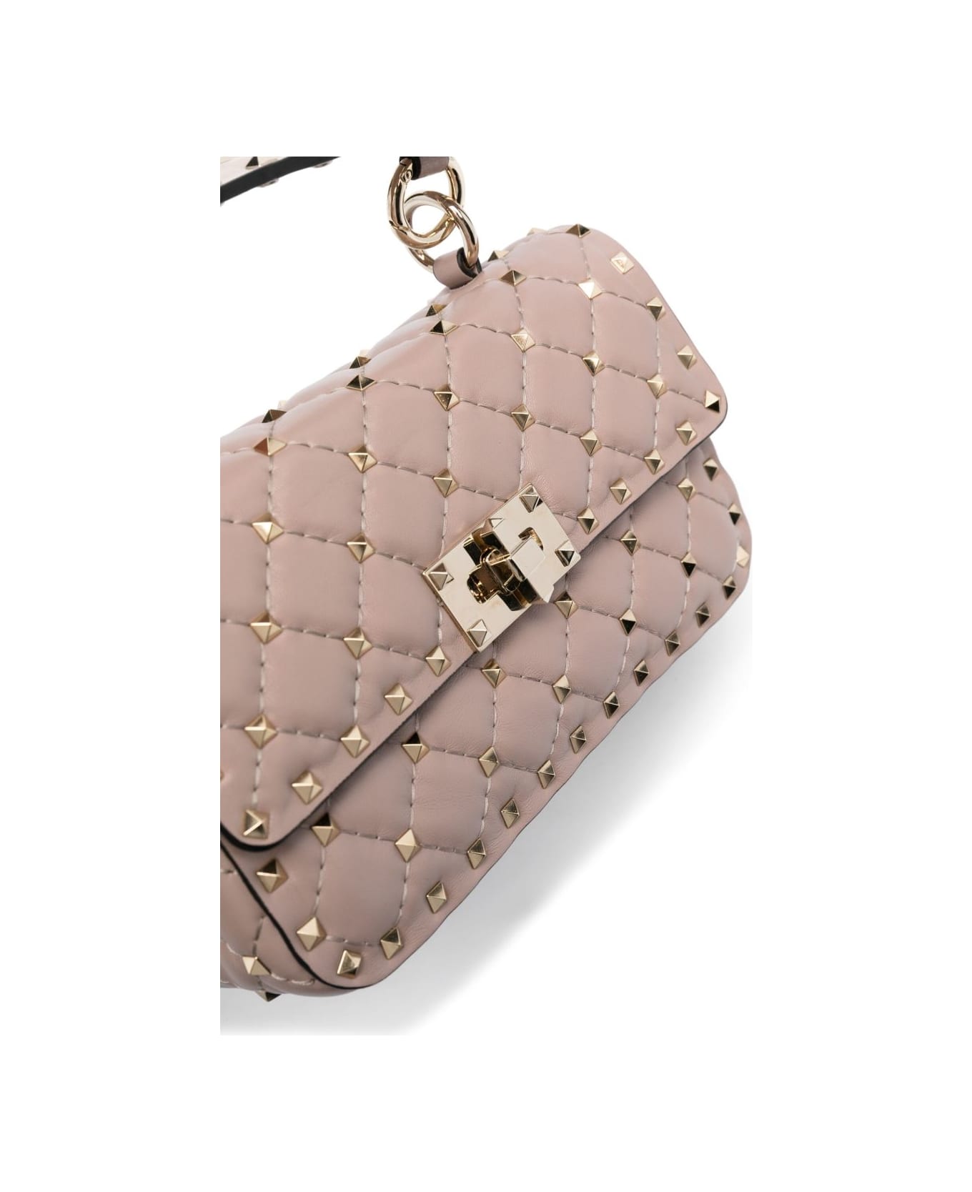 Valentino Garavani Spike Small Leather Shoulder Bag - Powder