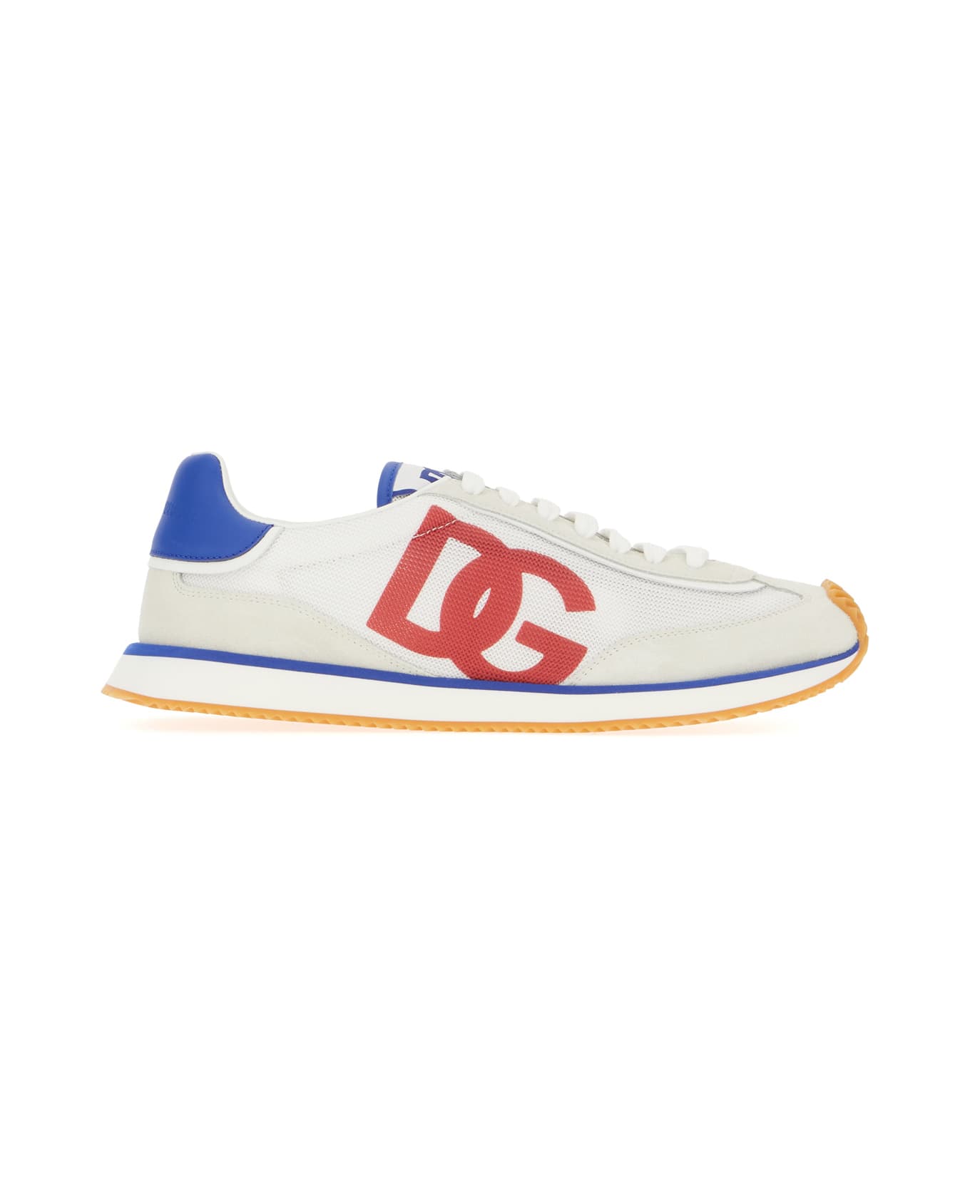 Dolce & Gabbana Multicolor Suede And Mesh Dg Aria Sneakers - WHITE RED