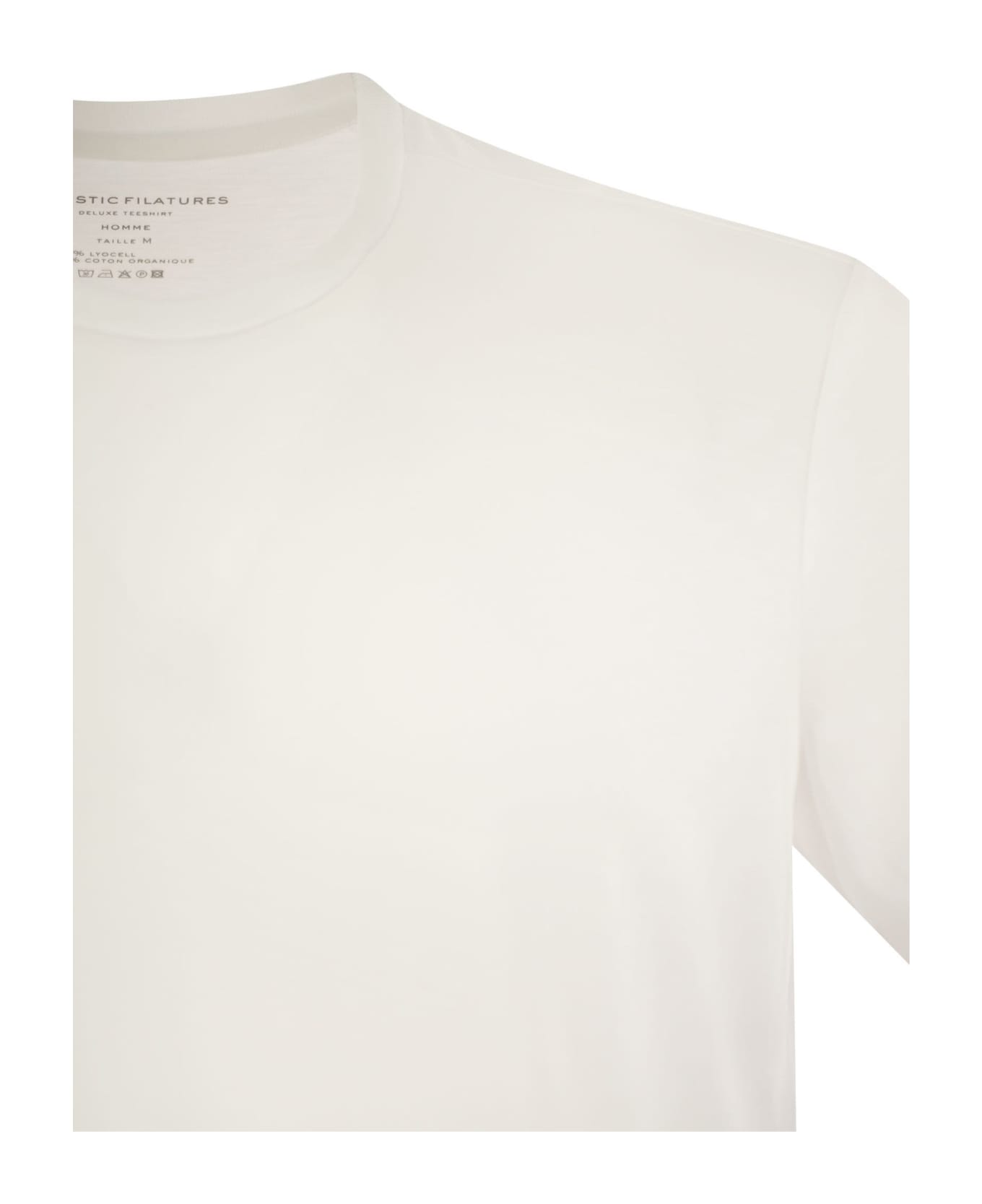 Majestic Filatures Short-sleeved T-shirt In Lyocell And Cotton - Bianco シャツ