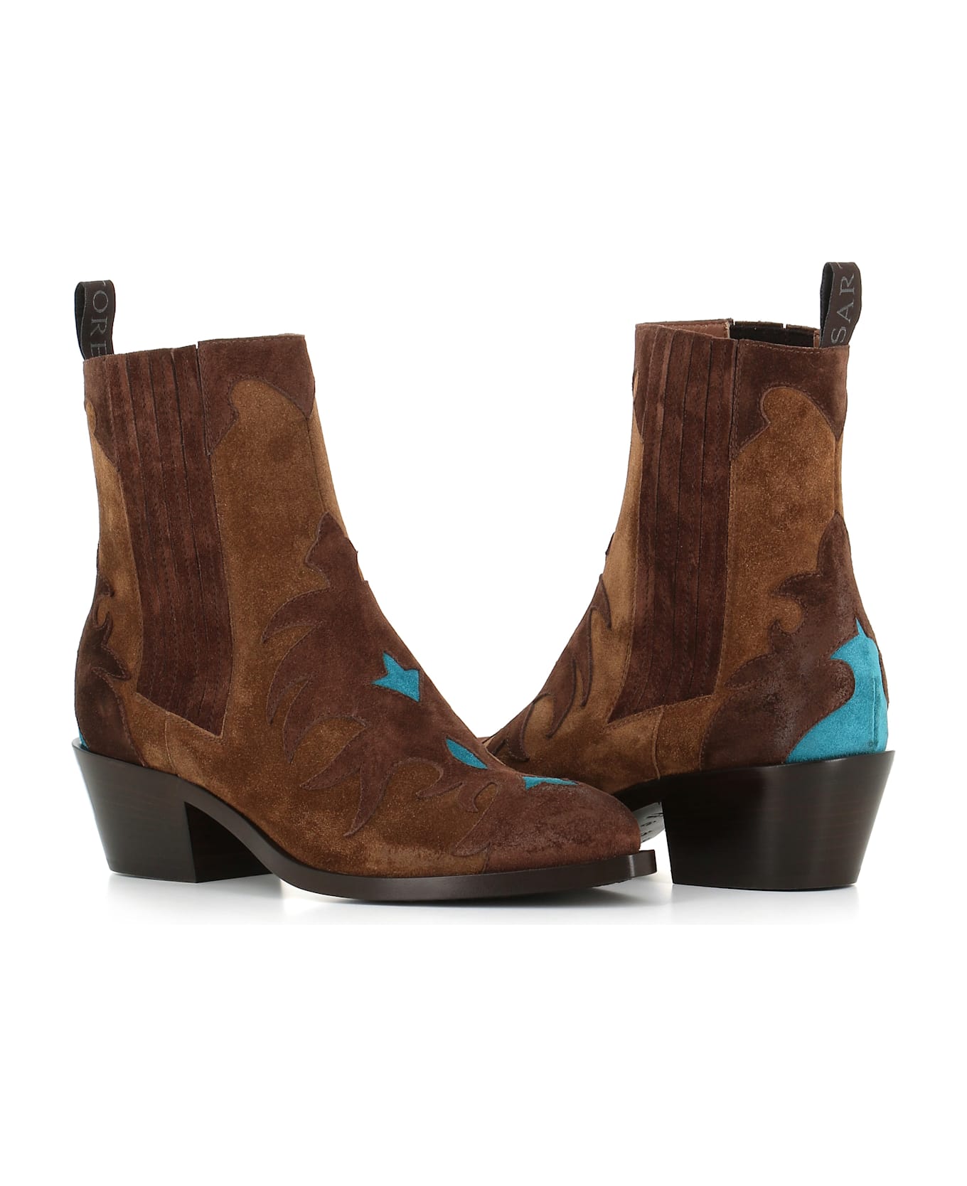 Sartore Texan Boot Sr3645t9 - Brown/light blue