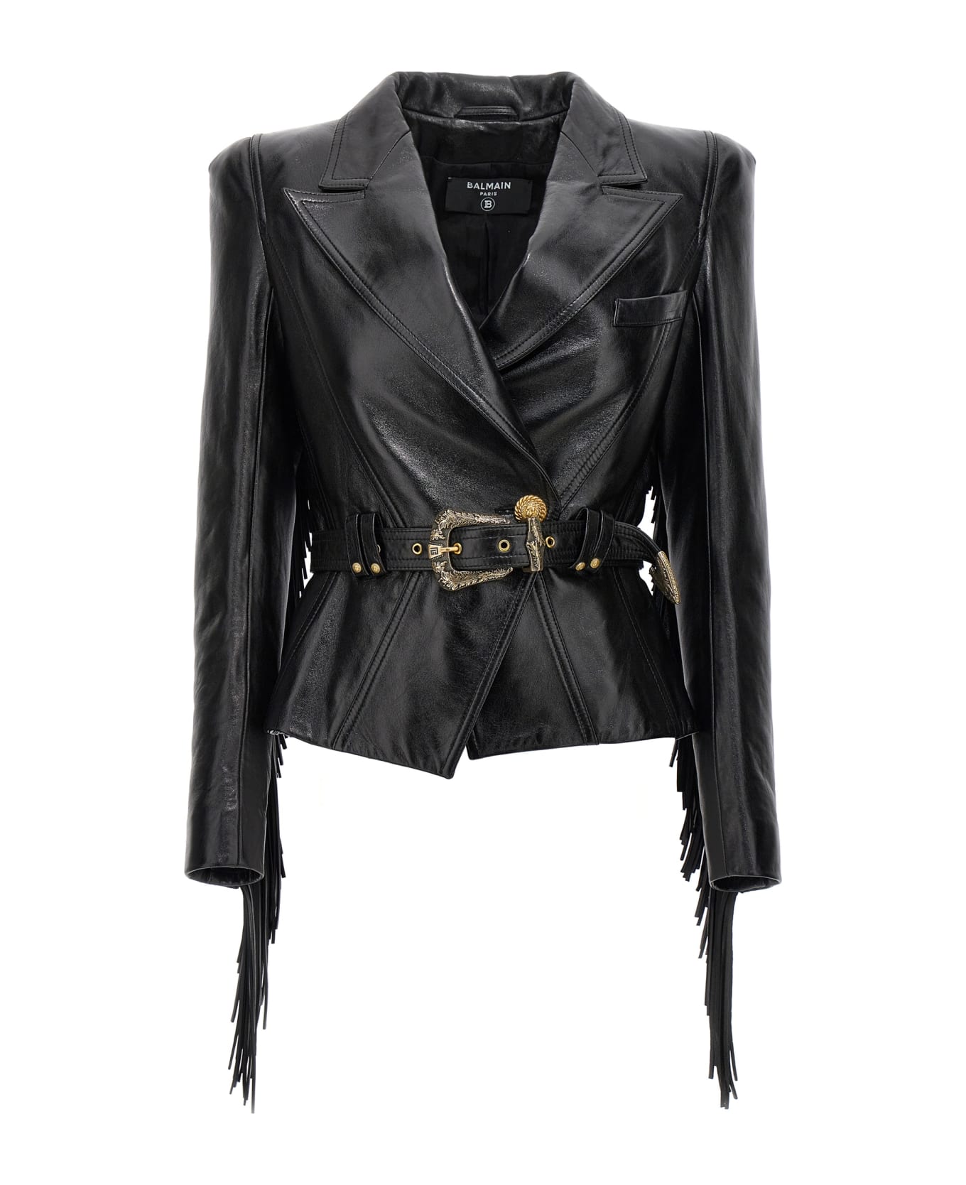 Balmain Jolie Madame Leather Jacket - Black