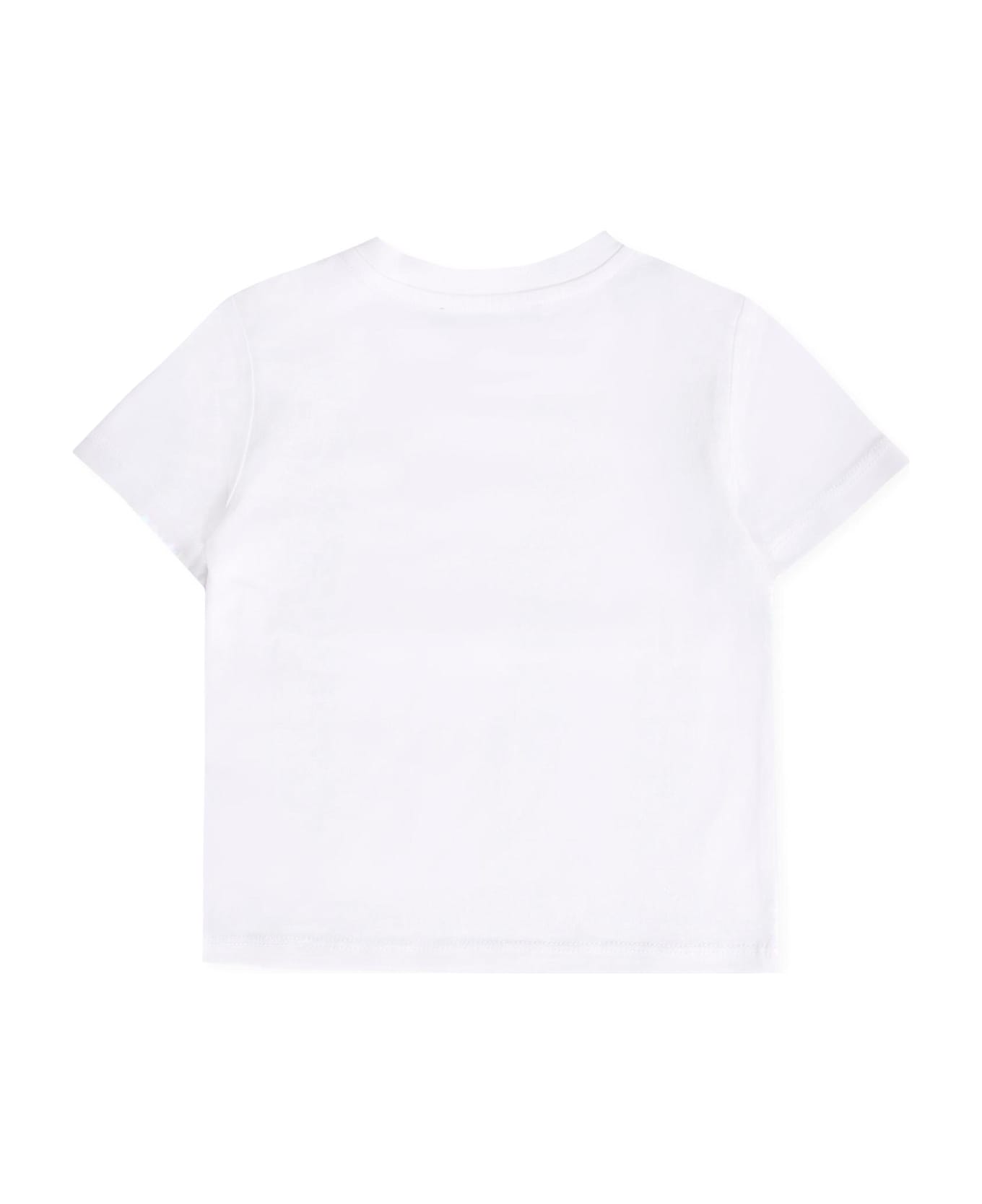 Balmain White T-shirt For Baby Girl With Logo - White