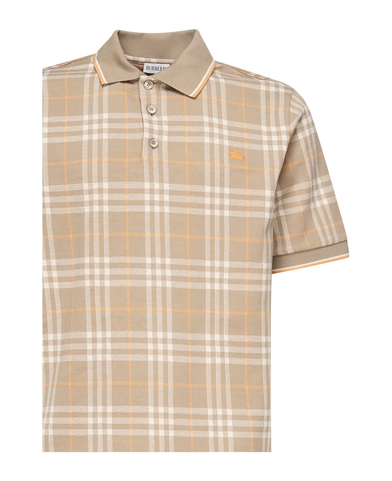 Burberry Check Cotton Polo - SAND