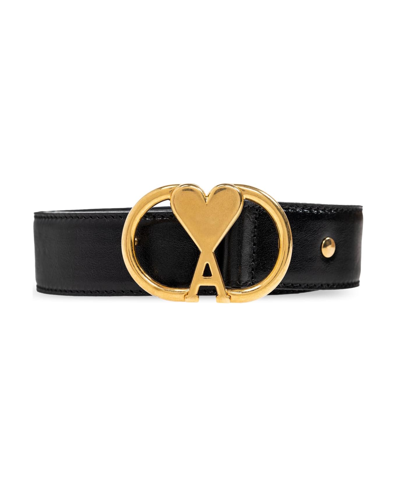 Ami Alexandre Mattiussi Leather Belt - BLACK