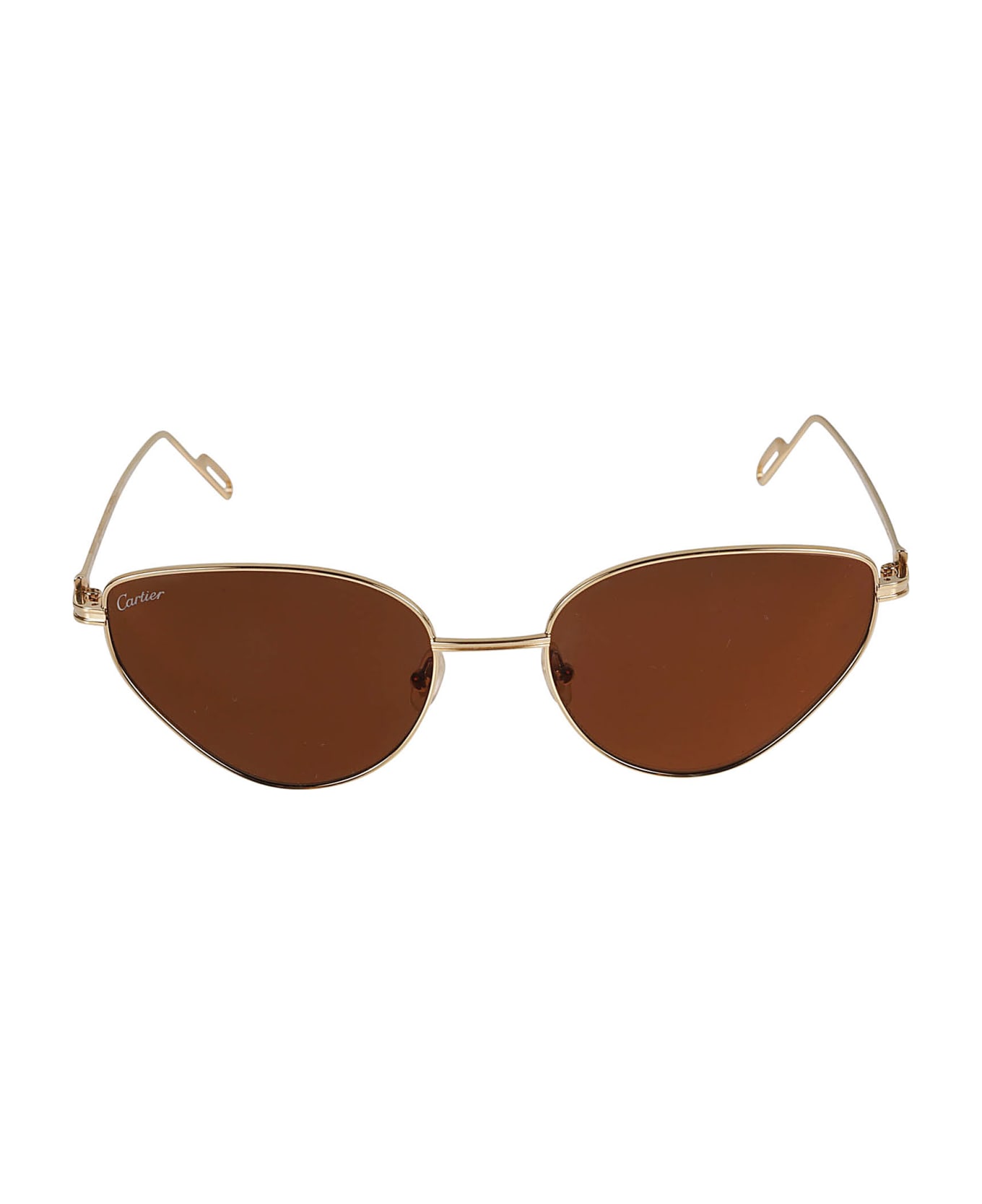 Cartier Eyewear Cat-eye Logo Sunglasses - Gold サングラス