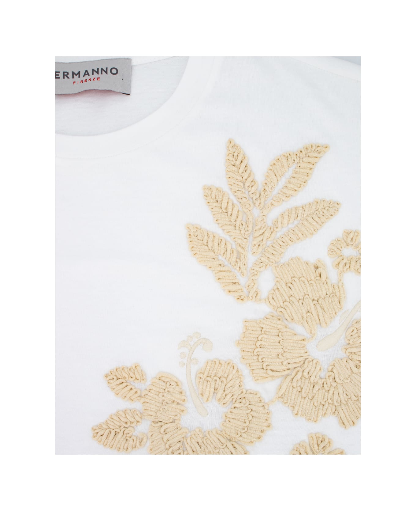 Ermanno Firenze T-shirt - WHITE/SAND DESERT