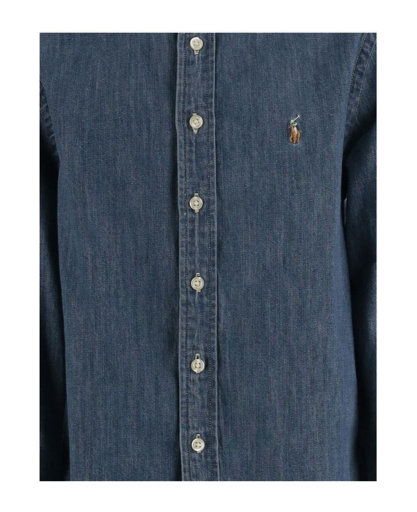 Polo Ralph Lauren Cotton Denim Shirt With Logo - Denim シャツ