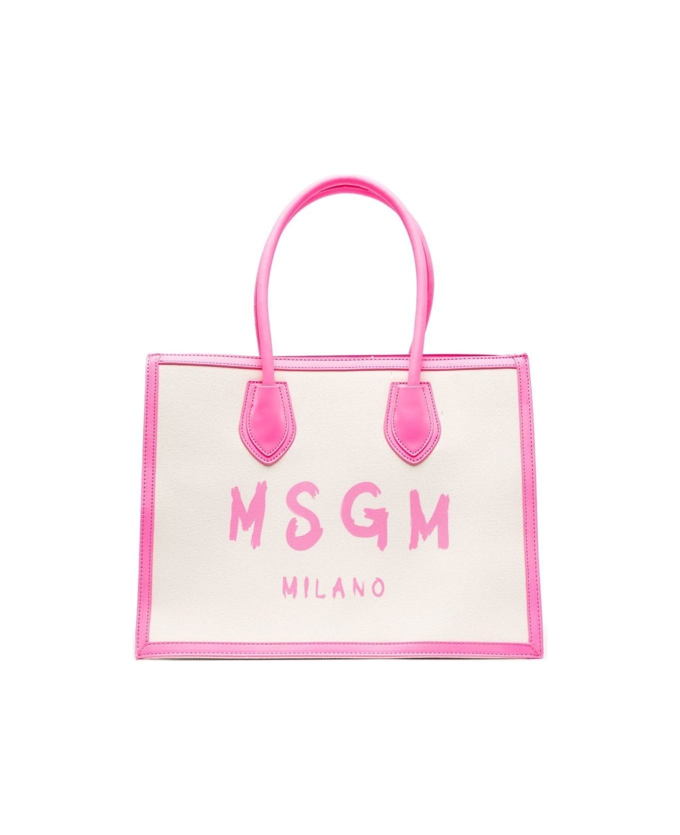 MSGM Bag epsom With Print - Beige
