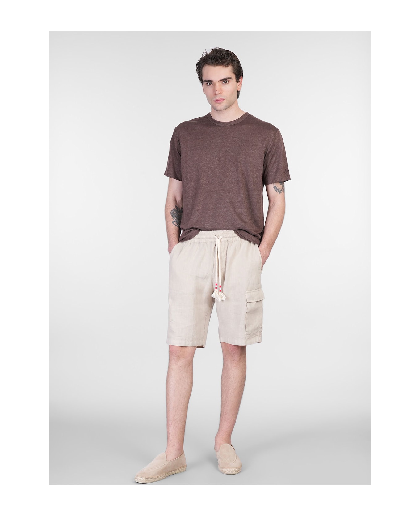 MC2 Saint Barth Ecstasea N T-shirt In Brown Linen - brown