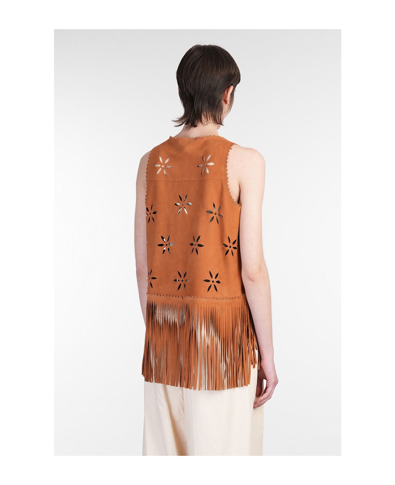 Antik Batik Tya Vest In Leather Color Leather - leather color