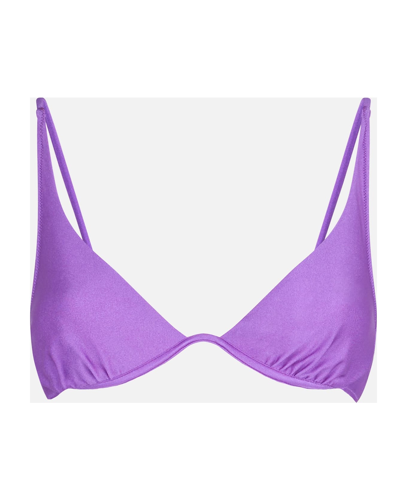 MC2 Saint Barth Woman Shiny Violet V-wired Top - PURPLE
