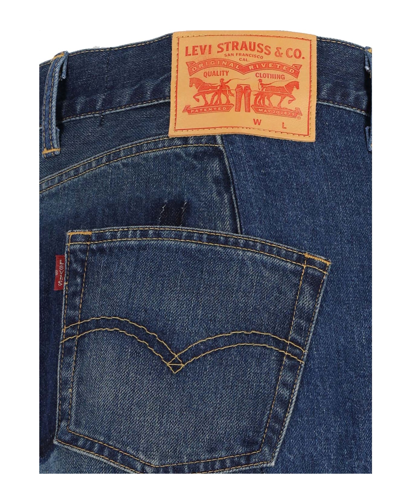 Junya Watanabe X Levi
s Strauss Denim Logo Midi Skirt - Blue