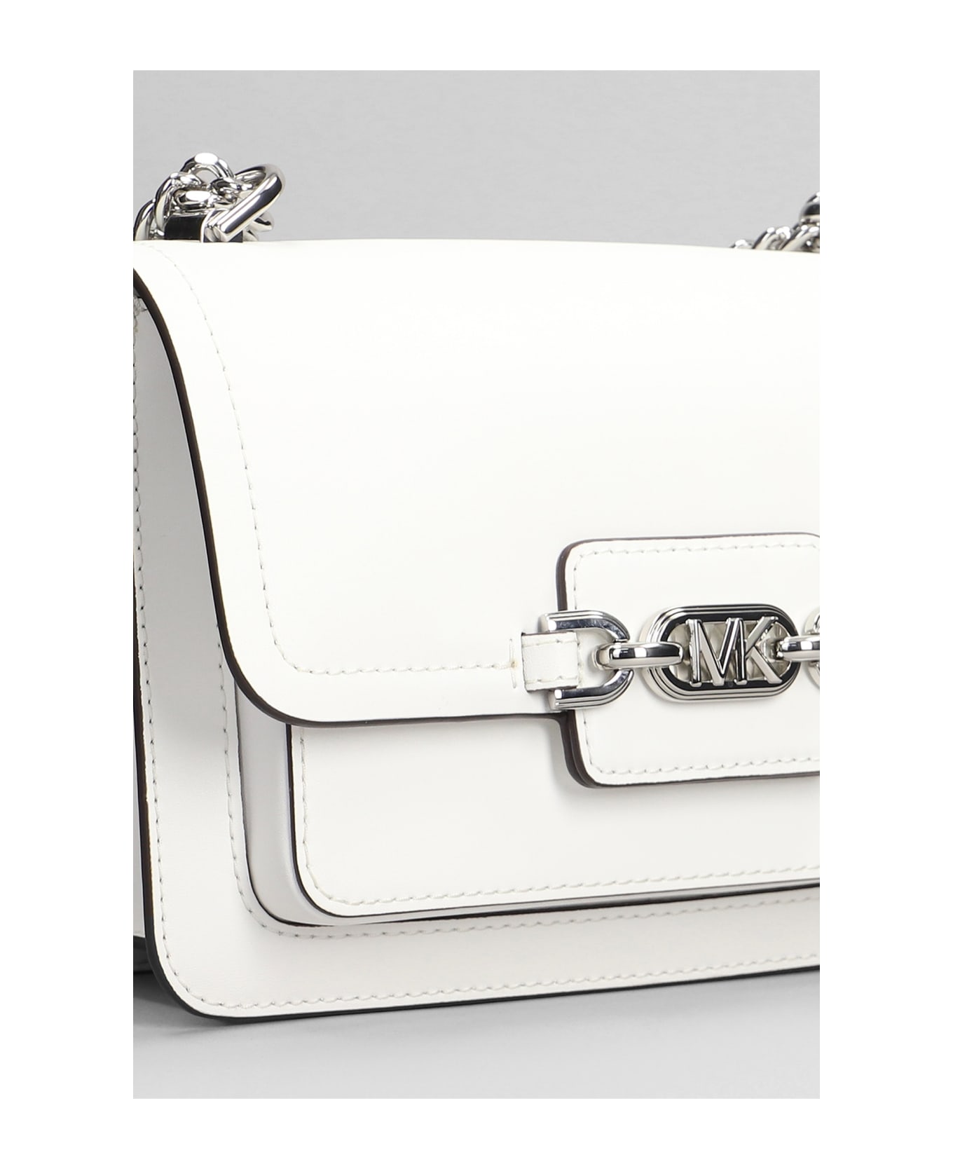 Michael Kors Varick Shoulder Bag In White Leather - white