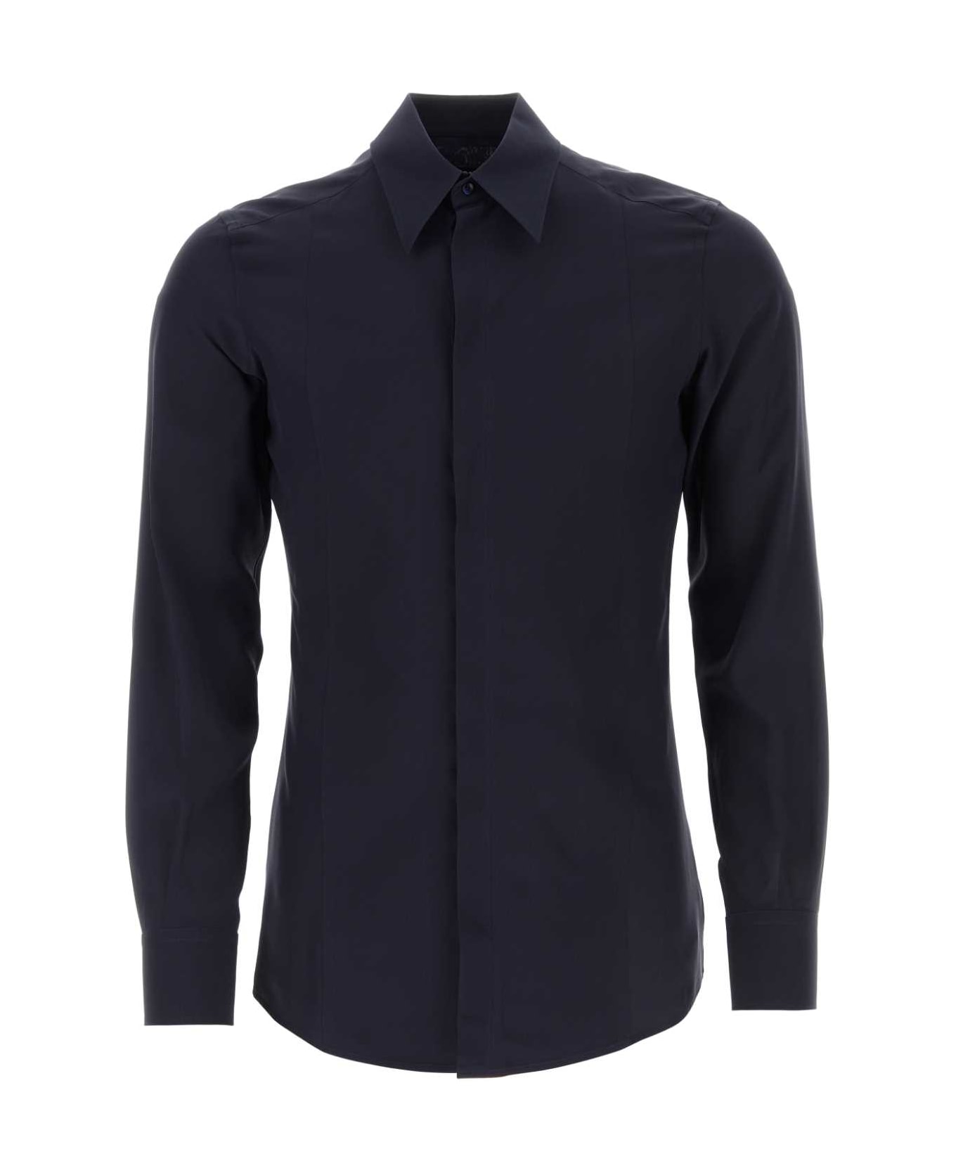 Dolce & Gabbana Midnight Blue Crepe Shirt - BLUSCURISSIMO5