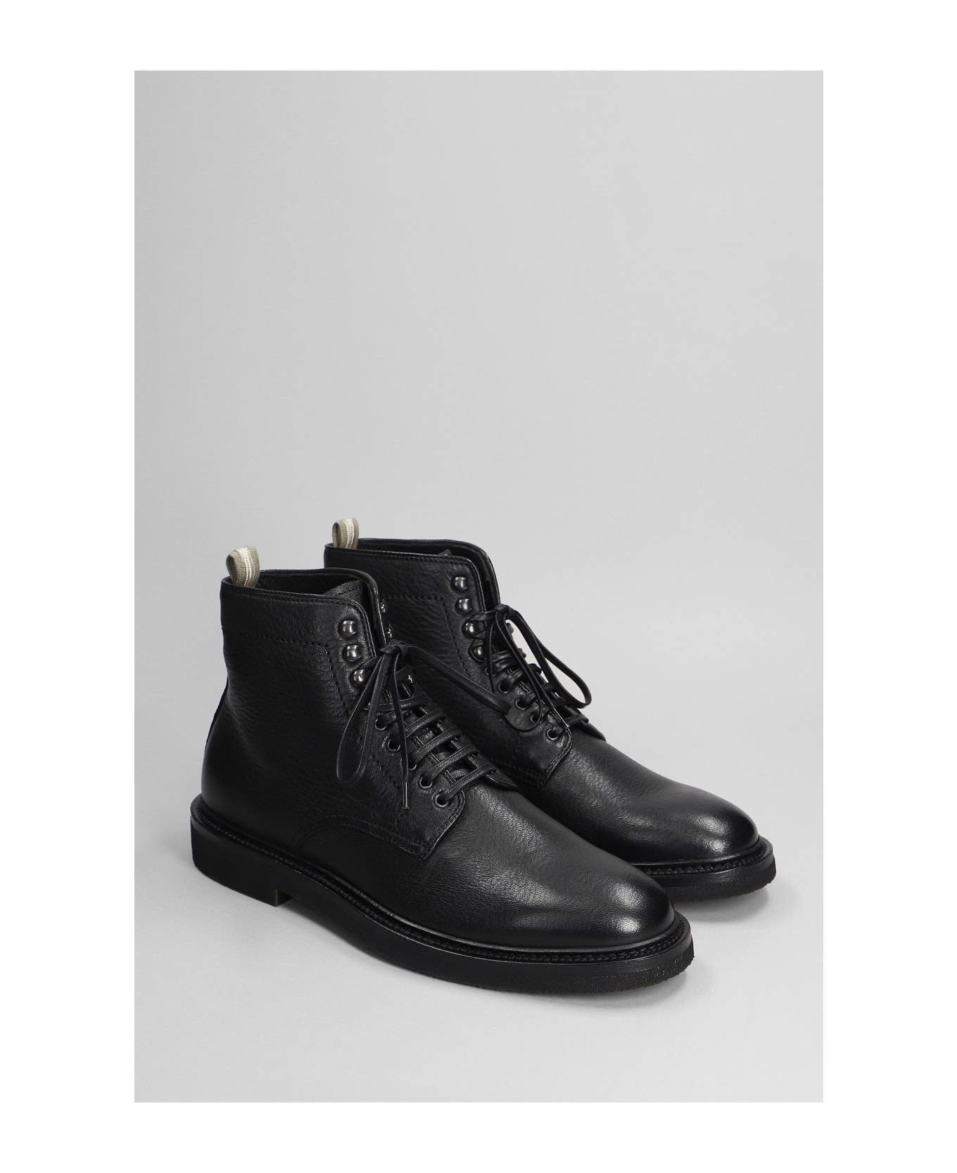 Officine Creative Hopkins Flexi 203 Ankle Boots In Black Leather - black