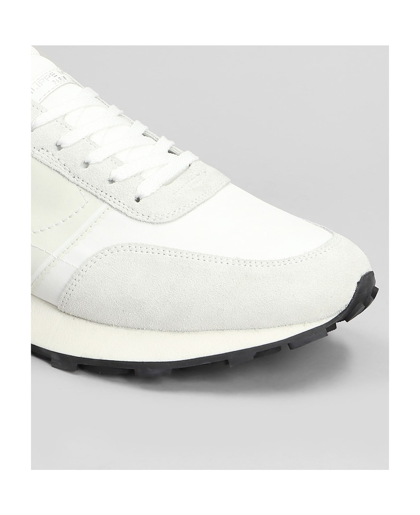 Philippe Model Tour Low Sneakers In White Suede And Fabric - white