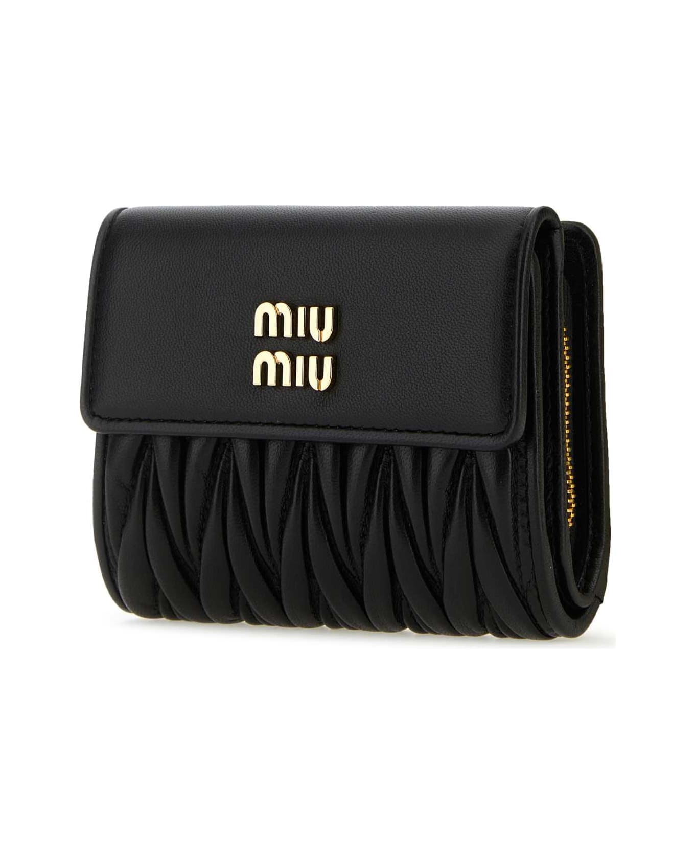 Miu Miu Black Leather Wallet - NERO 財布