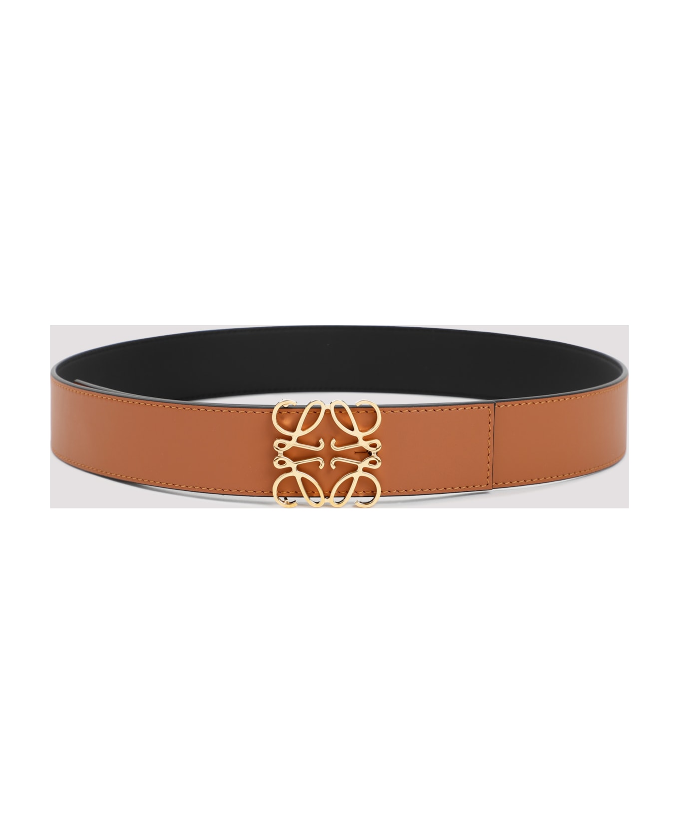 Loewe Reversible Anagram Belt 4cm - Tan Black Gold