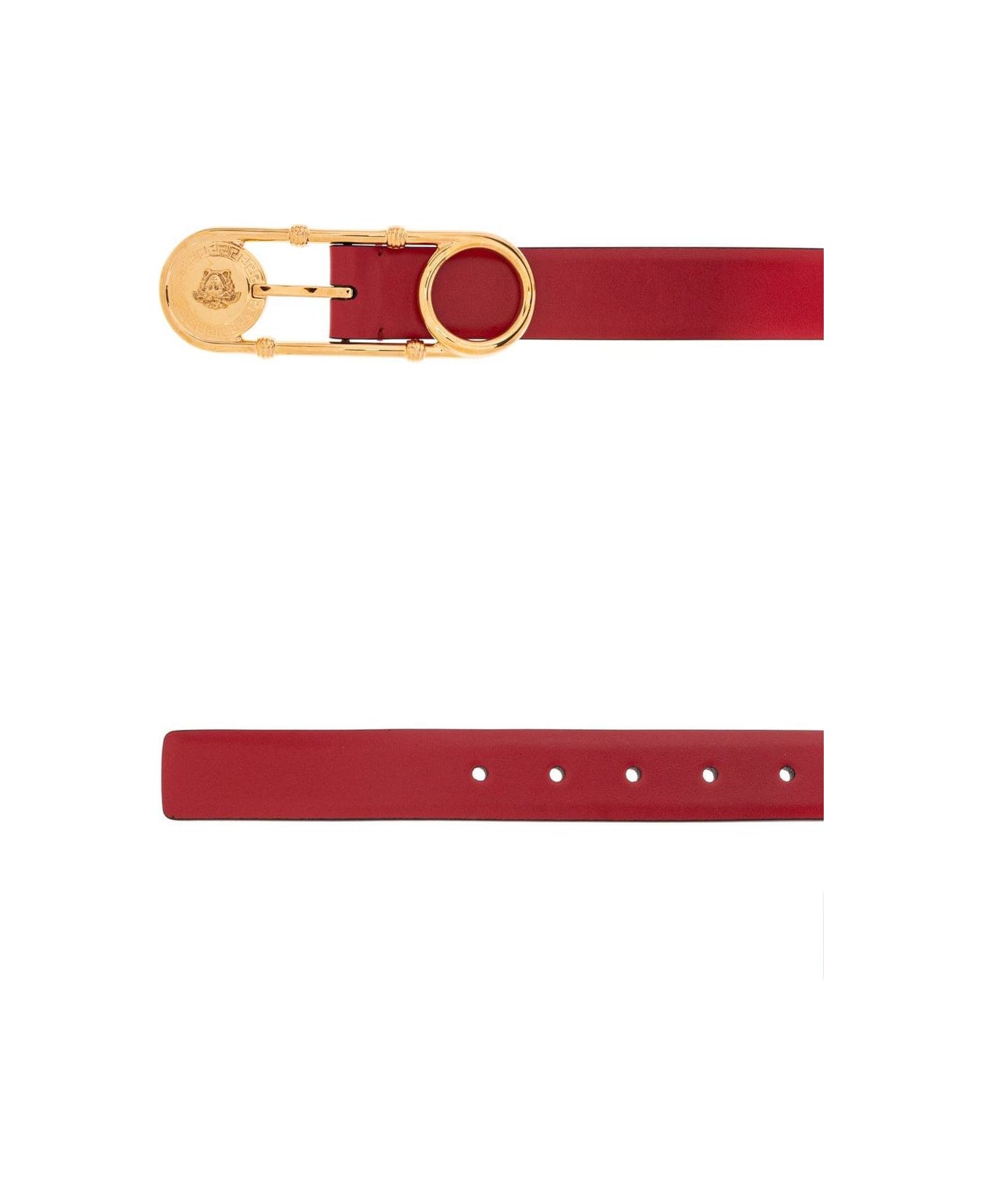 Versace Medusa Detailed Safety-pin Belt - RED