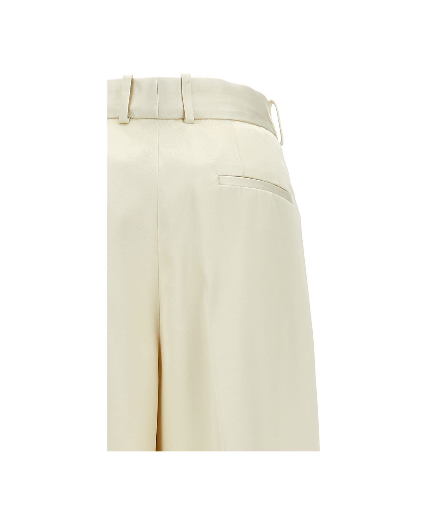 Jil Sander Beige High Waisted Tailoring Pants In Silk Blend Woman - Beige