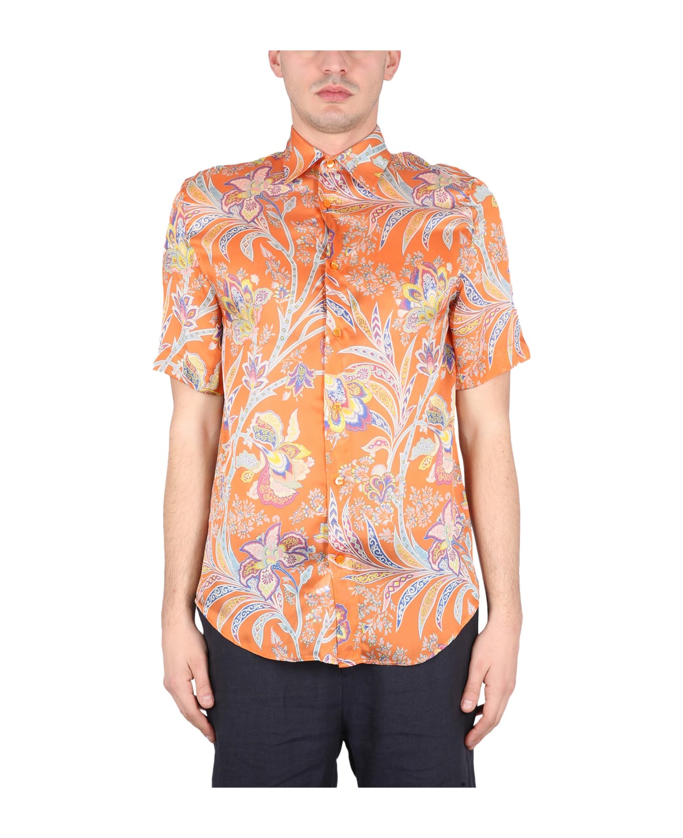 Etro Floral Print Shirt - Arancione