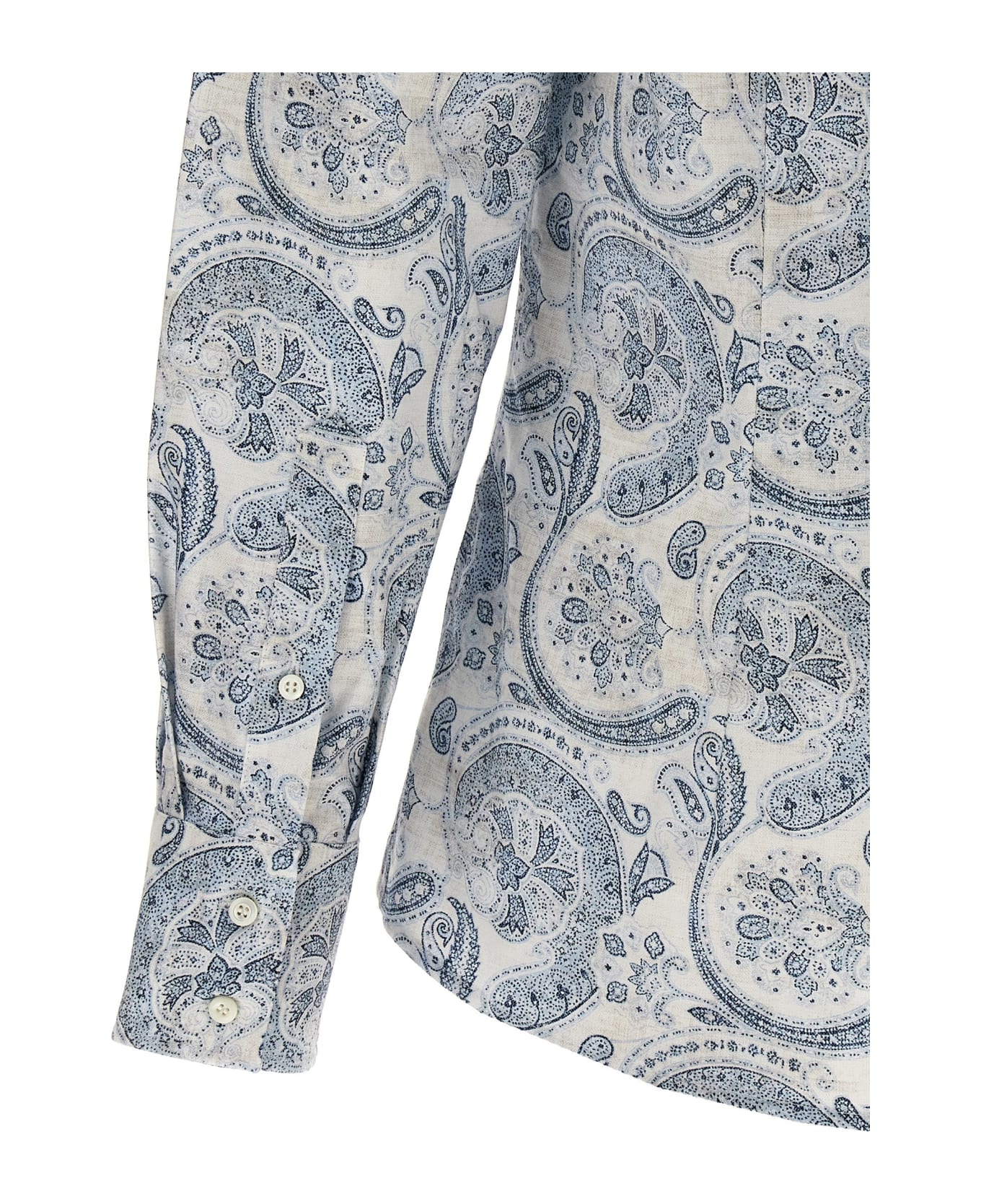 Brunello Cucinelli Pattern-printed Button-up Shirt - Light Blue シャツ