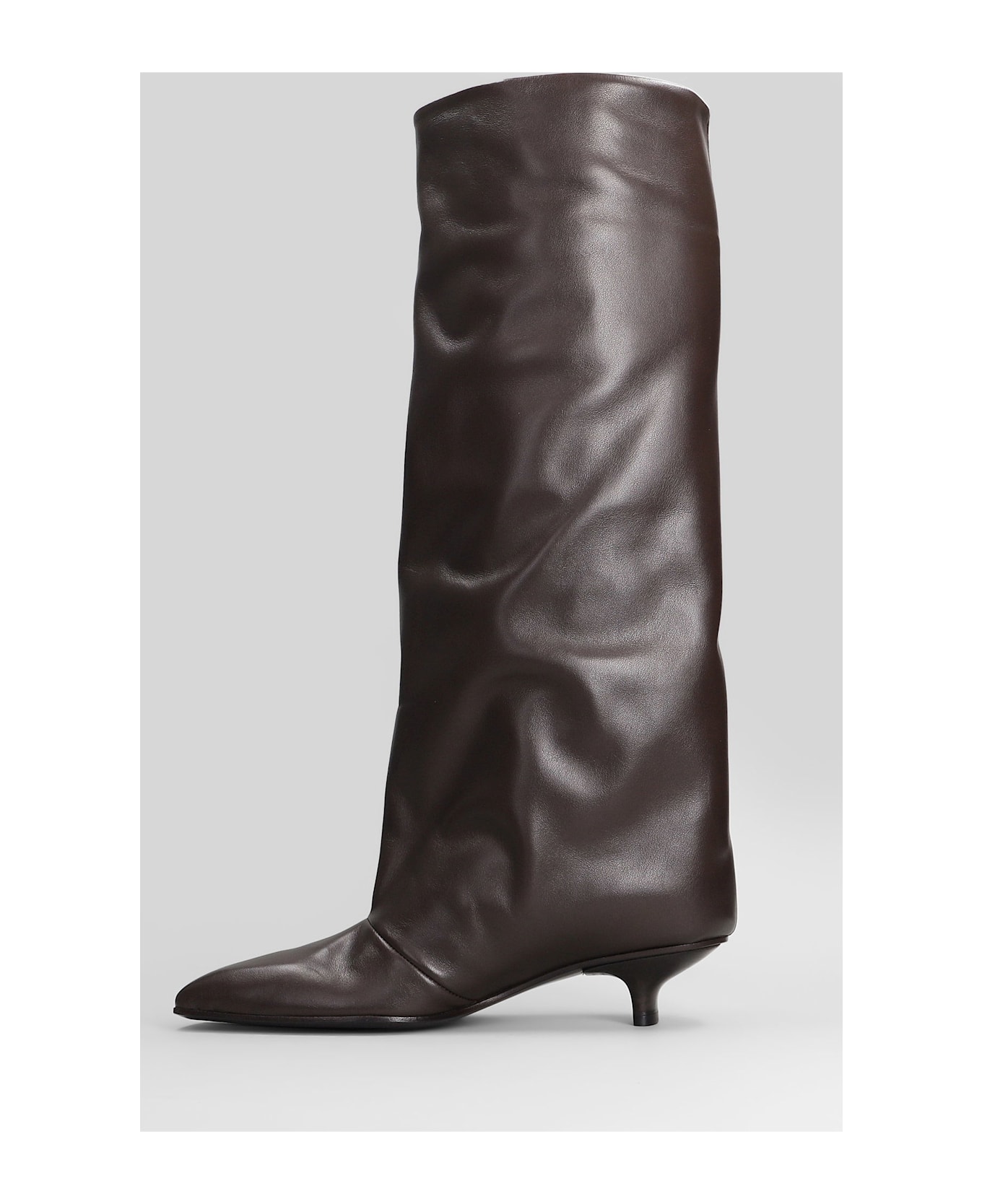 Vicini Cizin 30 Low Heels Boots In Brown Leather - brown