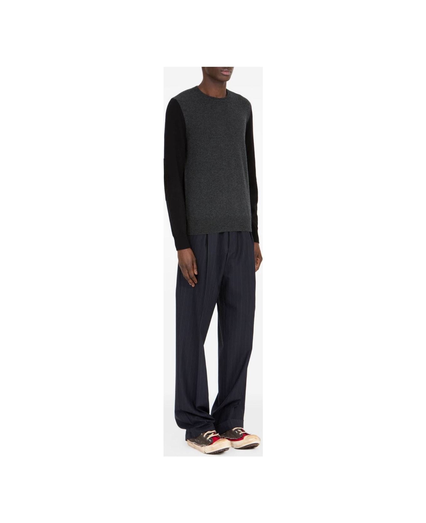 Maison Margiela Wool Crewneck Sweater - Black