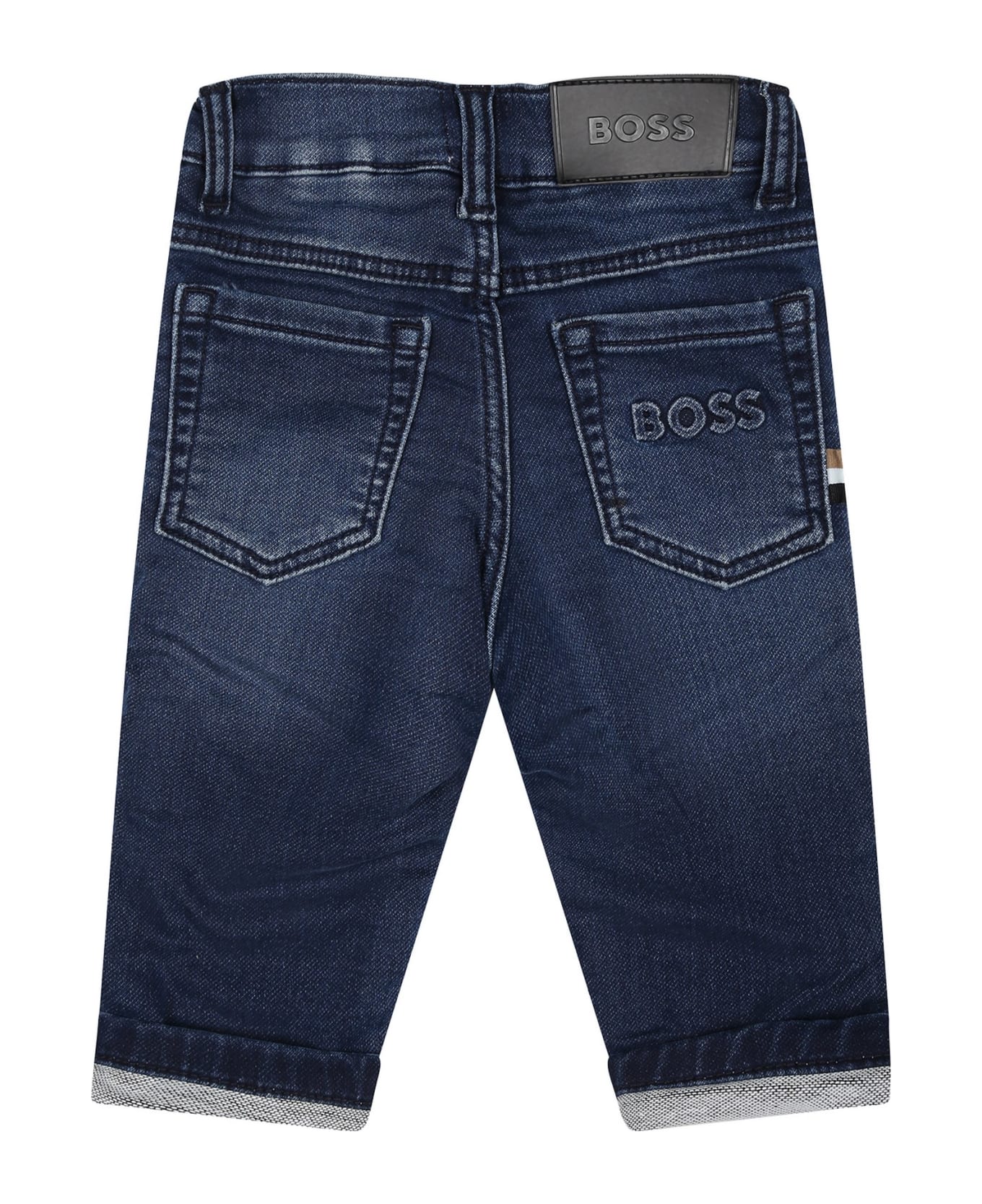 Hugo Boss Denim Jeans For Baby Boy With Logo - Denim