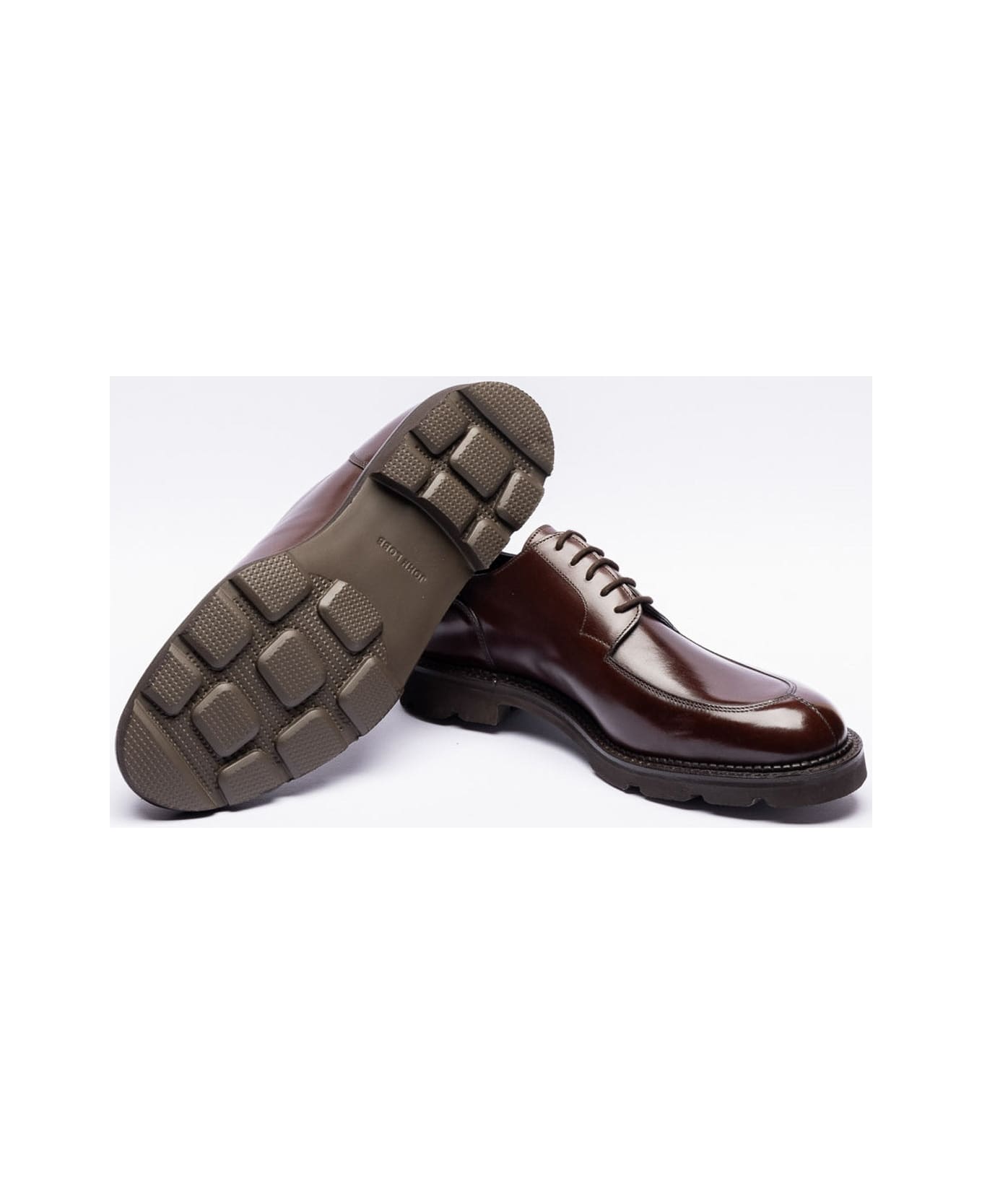 John Lobb Dark Oak Calf Derby Shoe - Marrone