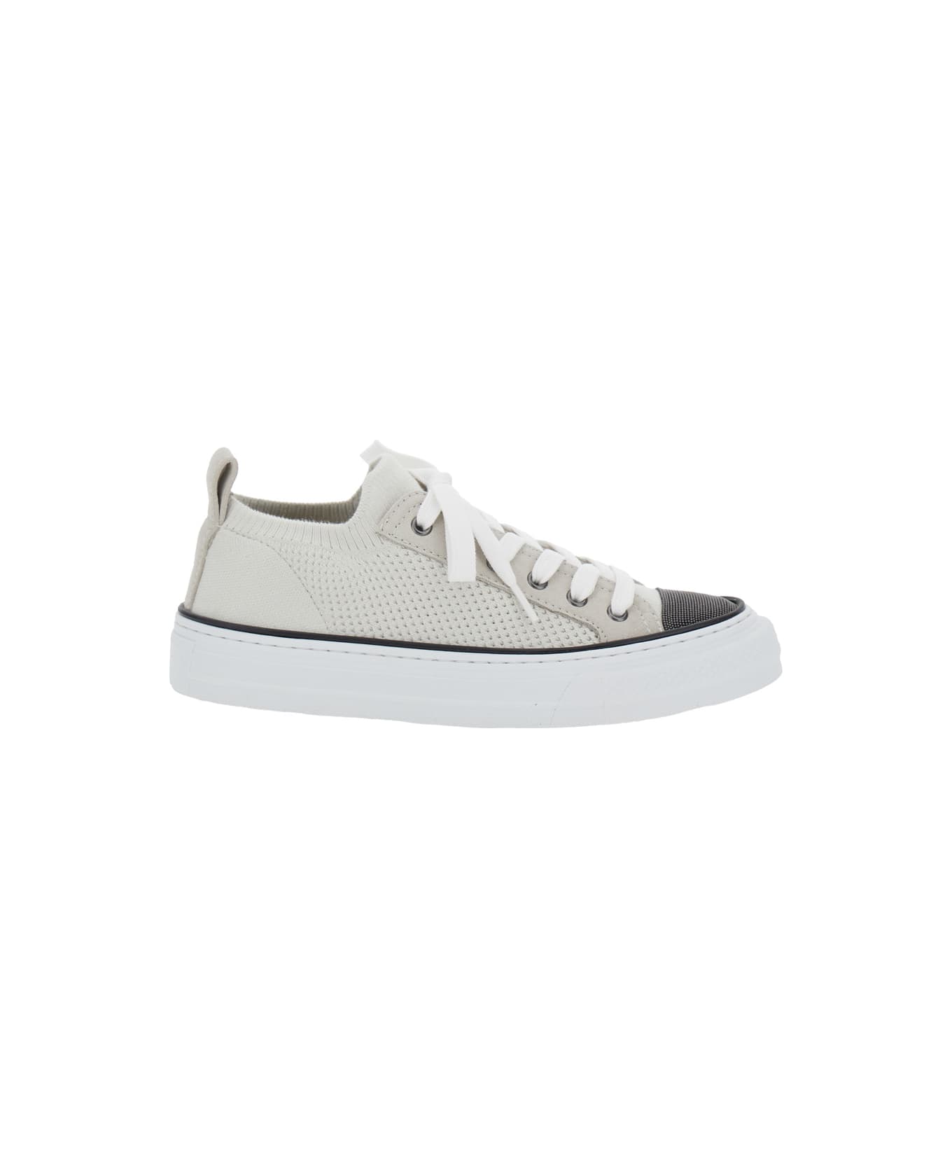 Brunello Cucinelli Monile Knit Sneakers - White