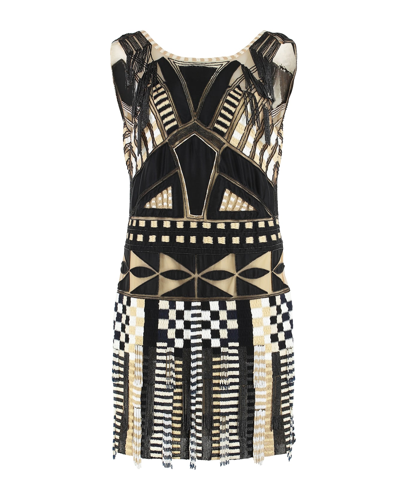 Alberta Ferretti Embroidered Mini Dress - black