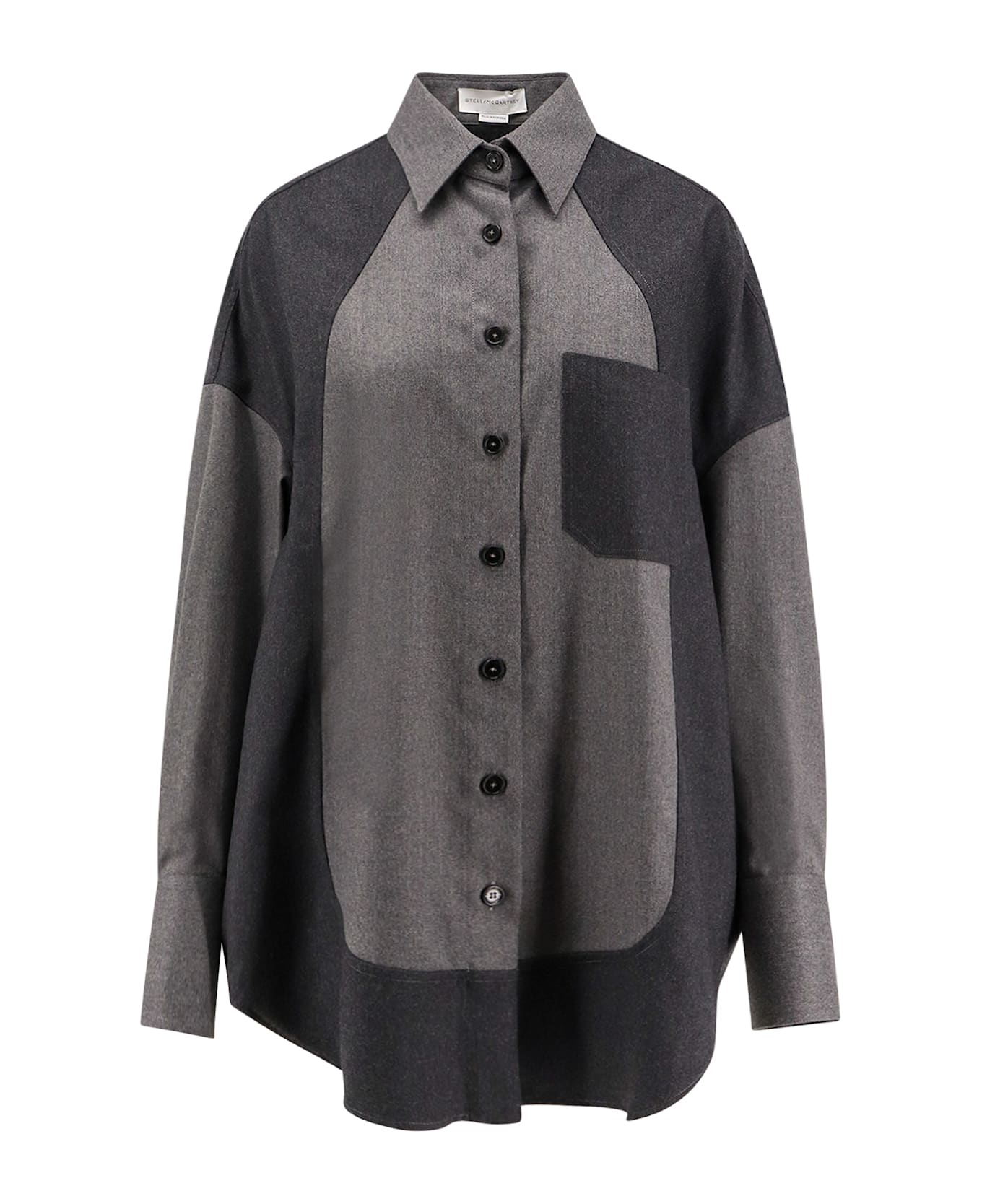 Stella McCartney Mixed Flannel Wool Shirt - ASH GREY