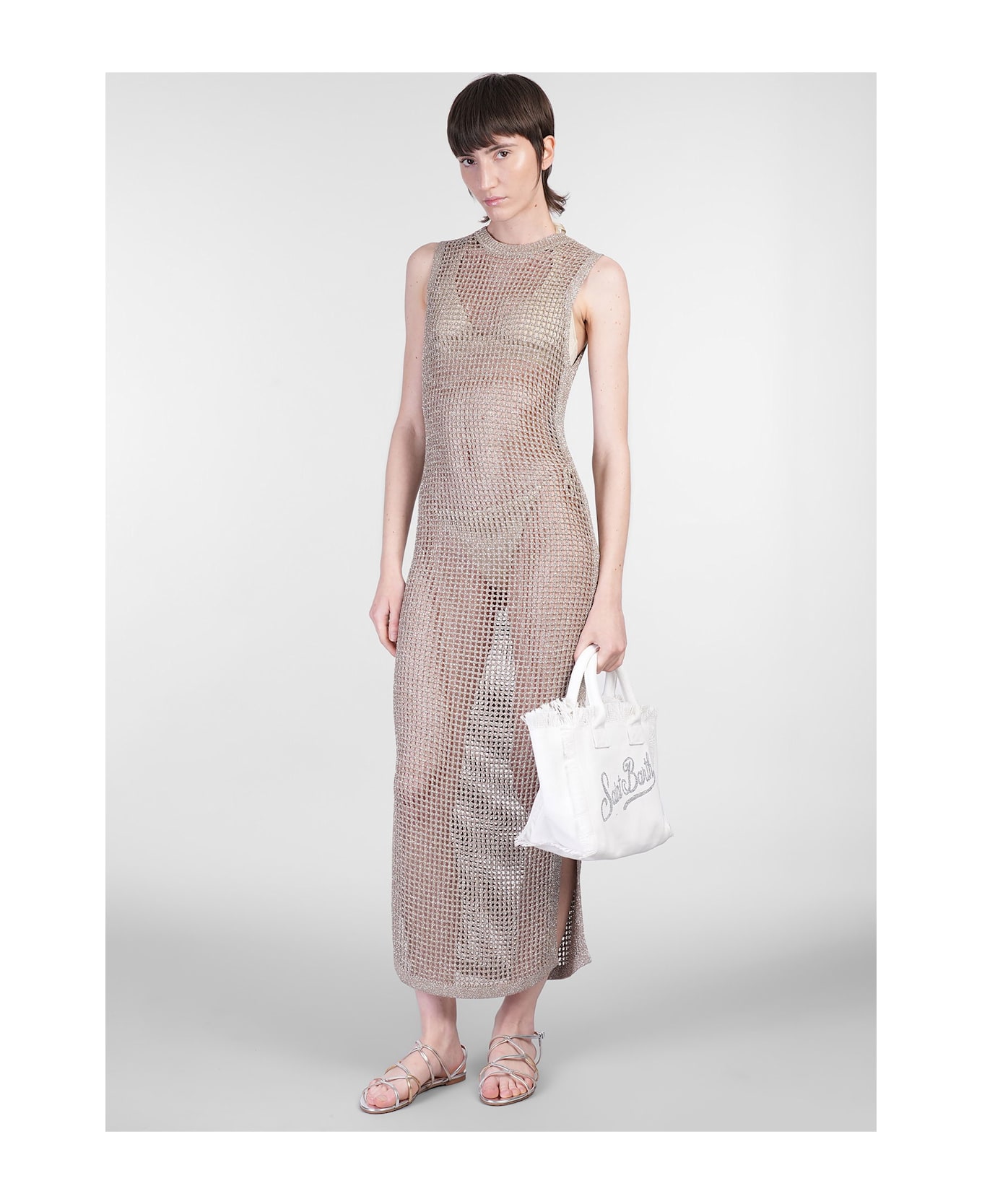 MC2 Saint Barth Eileen Long Dress In Brown Viscose - brown