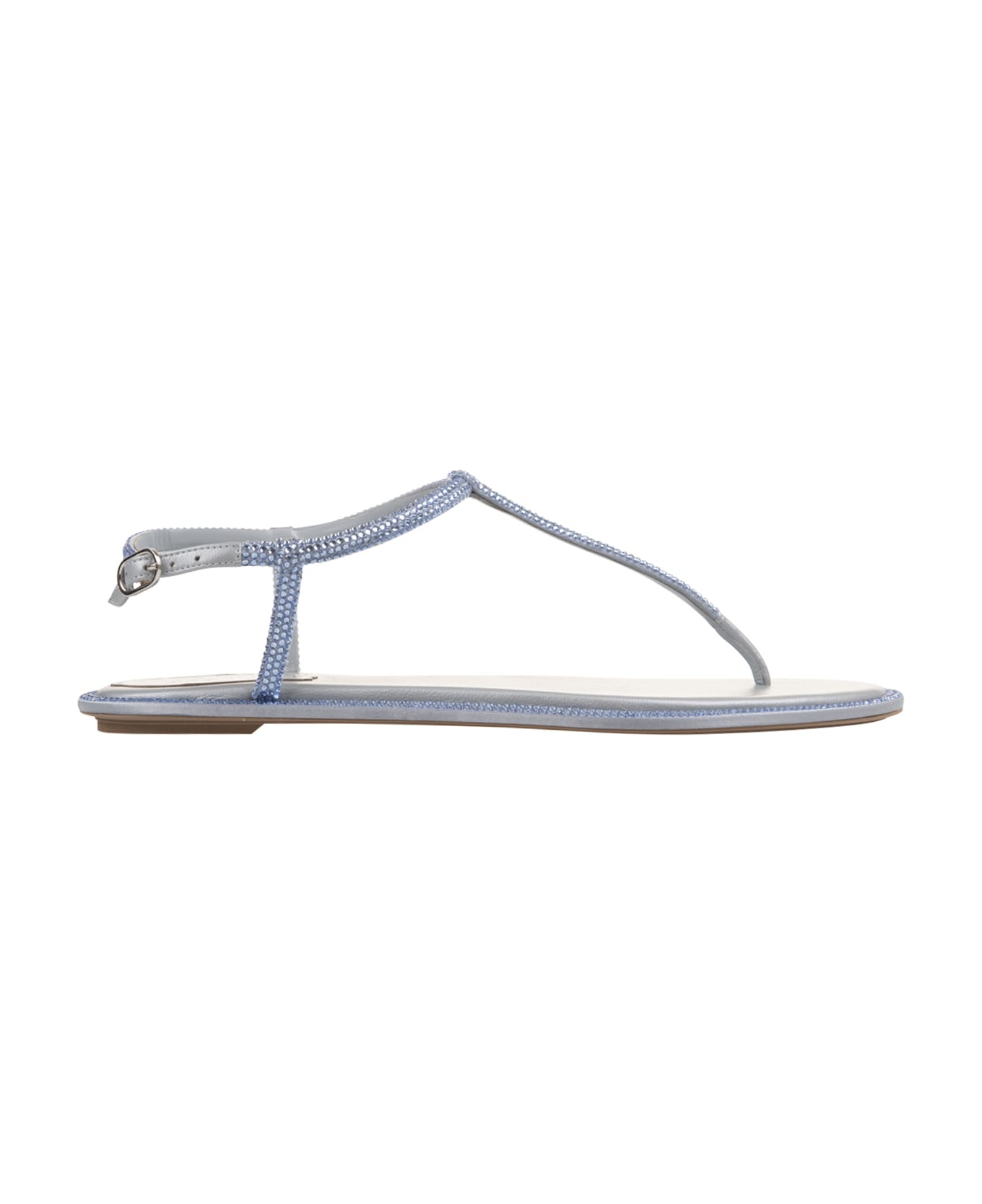 René Caovilla Light Blue Diana Low Jewel Sandals - Blue