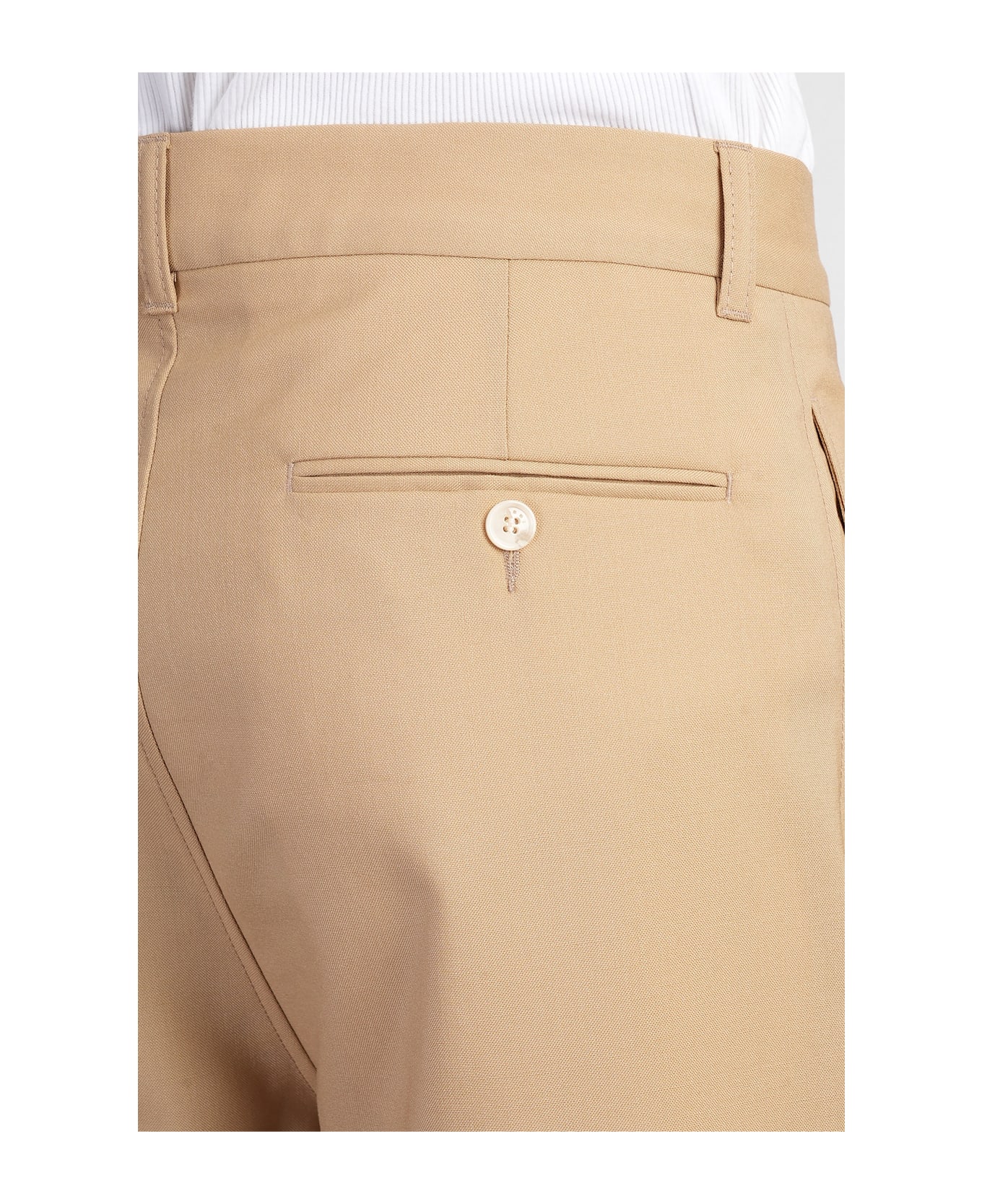 Marni Shorts In Beige Wool - beige