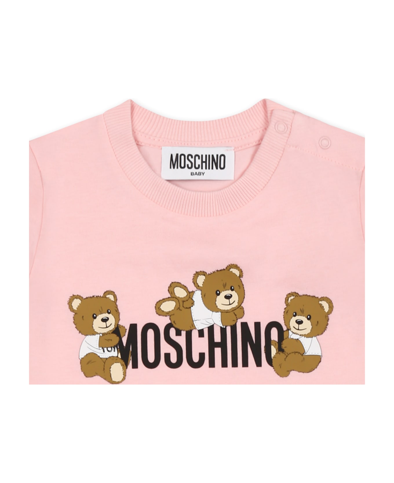 Moschino Pink T-shirt For Baby Girl With Teddy Bears - Pink