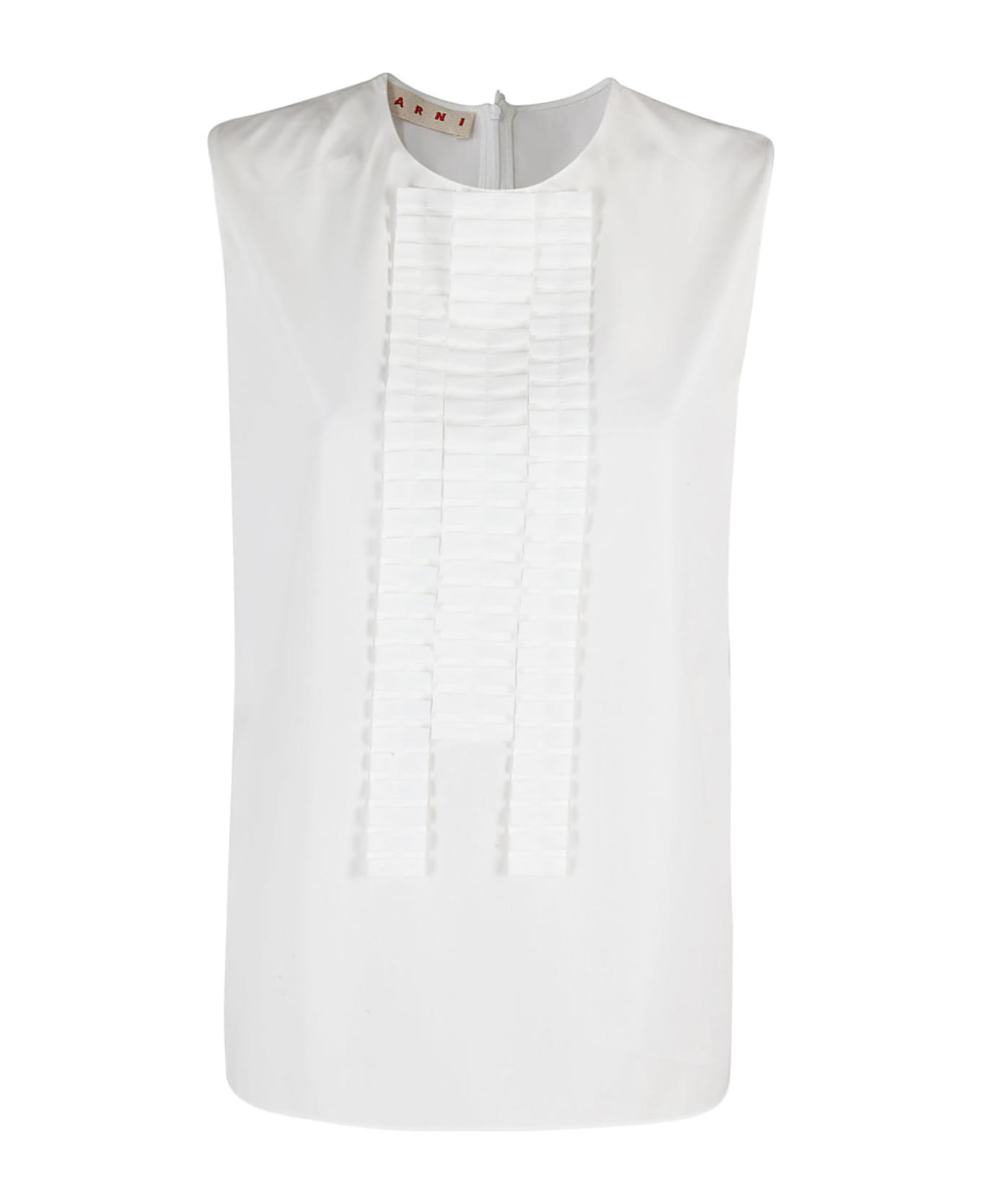 Marni White Poplin Sleeveless Shirt