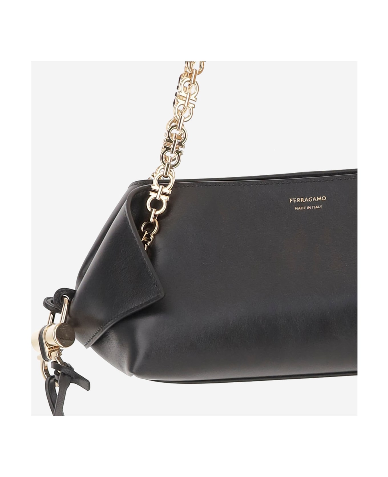 Ferragamo Leather Shoulder Bag - Black