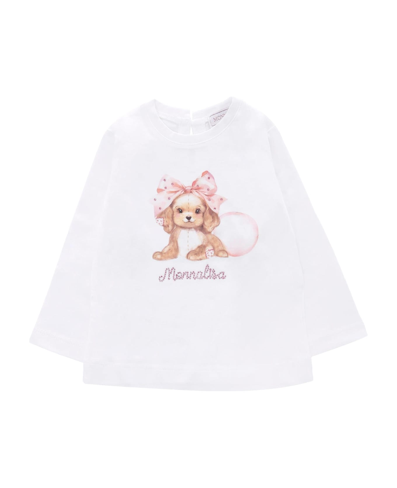 Monnalisa White T-shirt For Baby For Dog - White