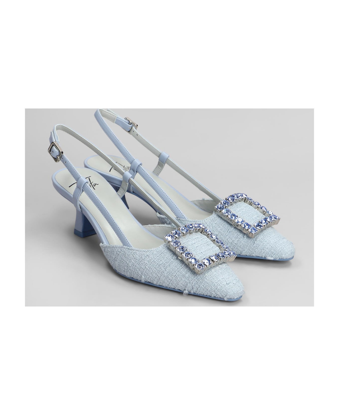 Roberto Festa Stefi Pumps In Cyan Fabric - cyan