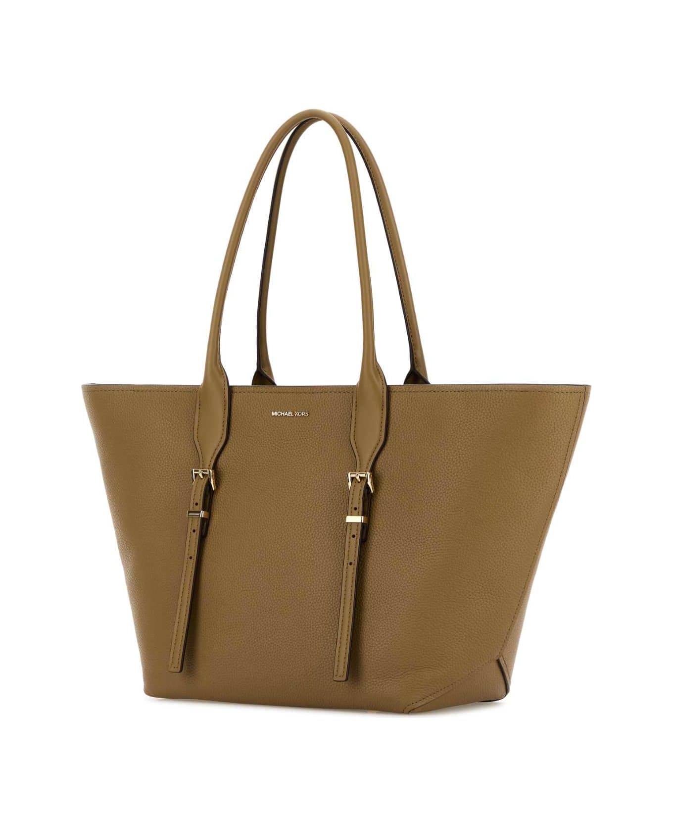 Michael Kors Cappuccino Leather Moore Shopping Bag - HUSK